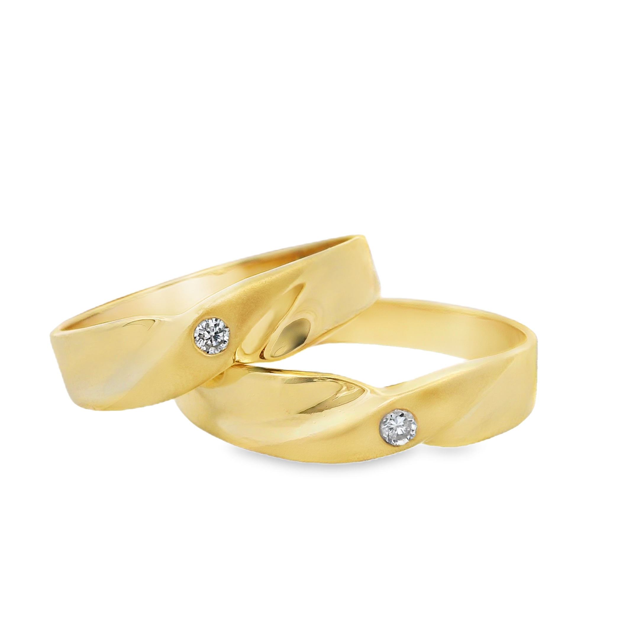 Charlotte Classic Yellow Gold Wedding Ring Set