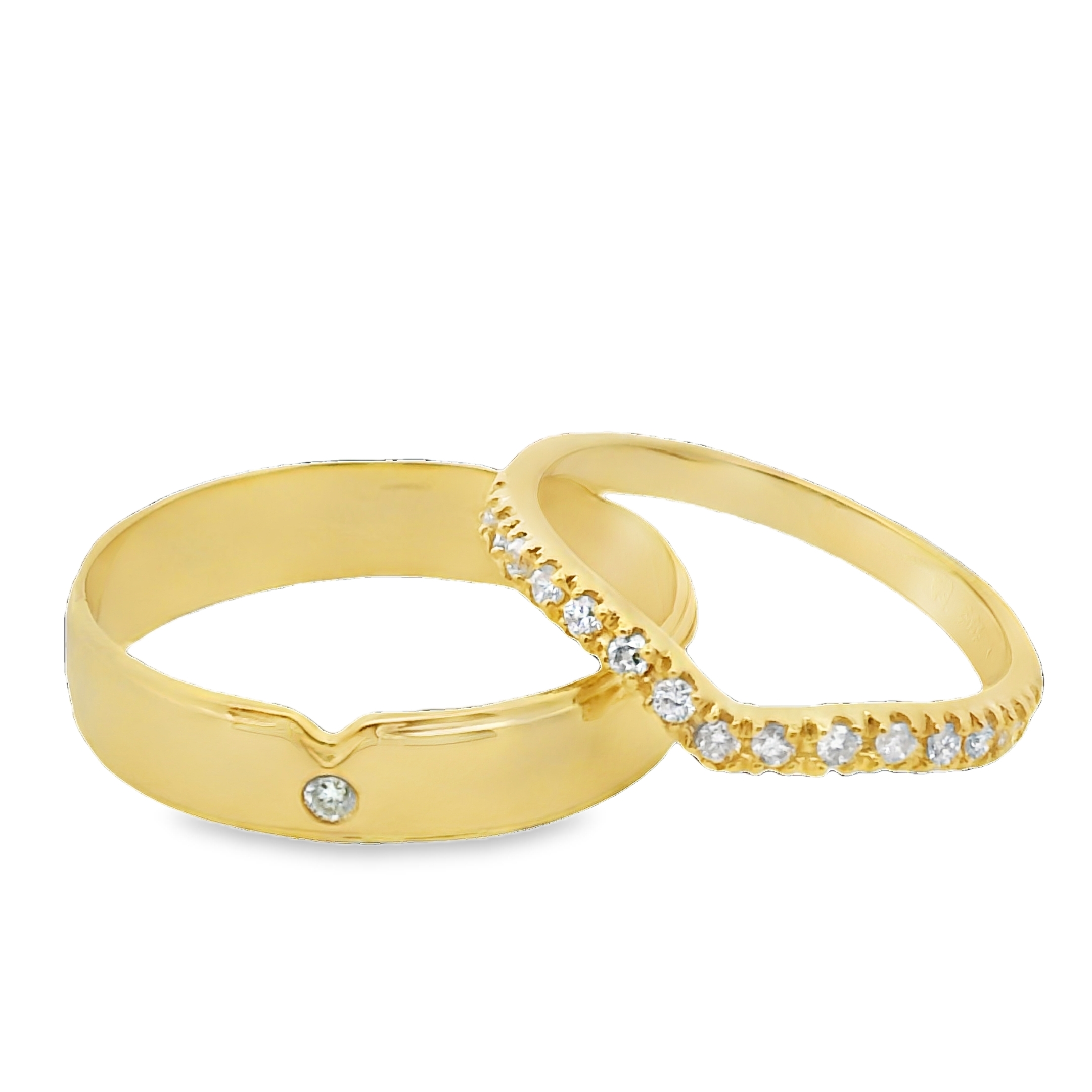 Diana Yellow Gold Wedding Ring Set