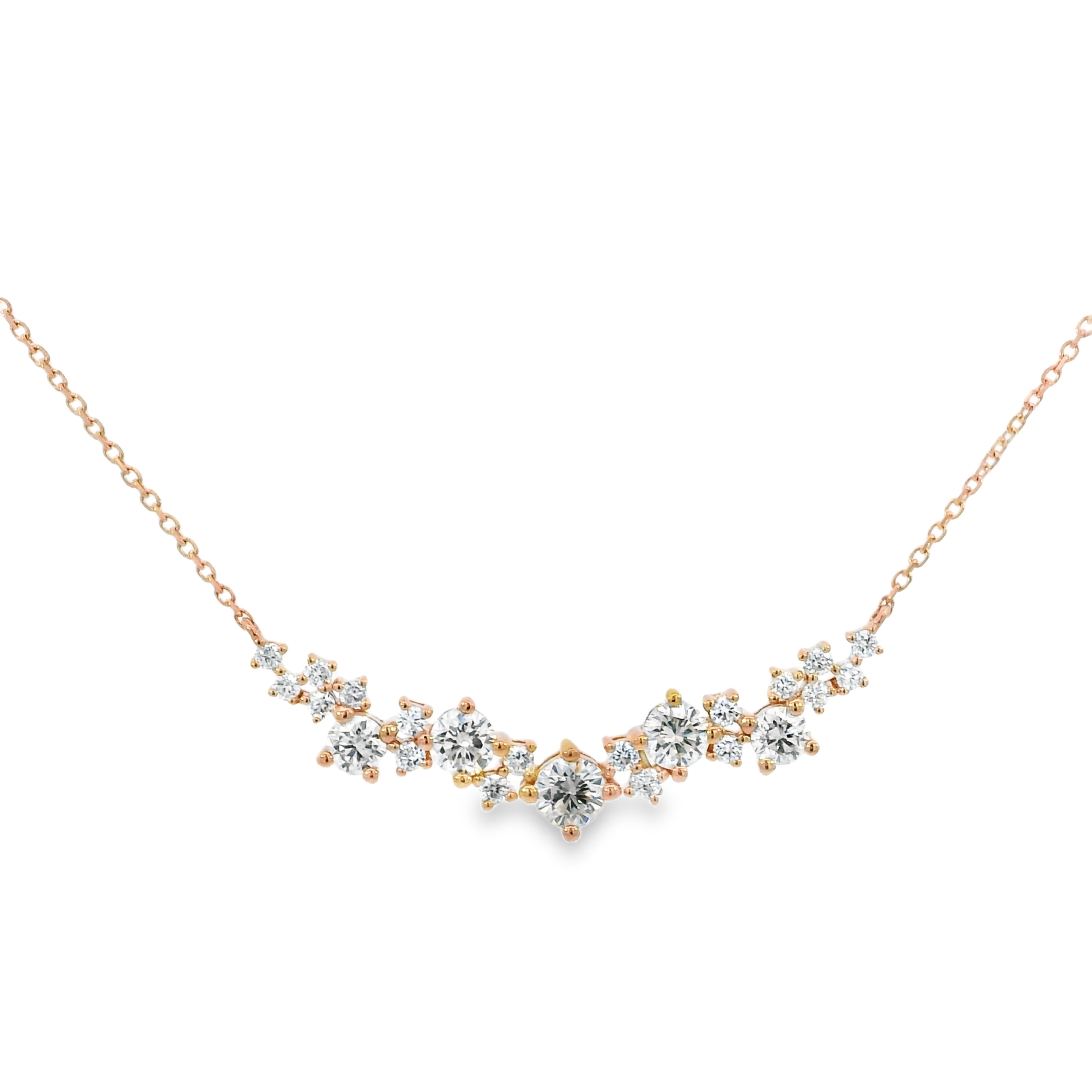 Dainty Diamond Necklace Rose Gold-White Gold