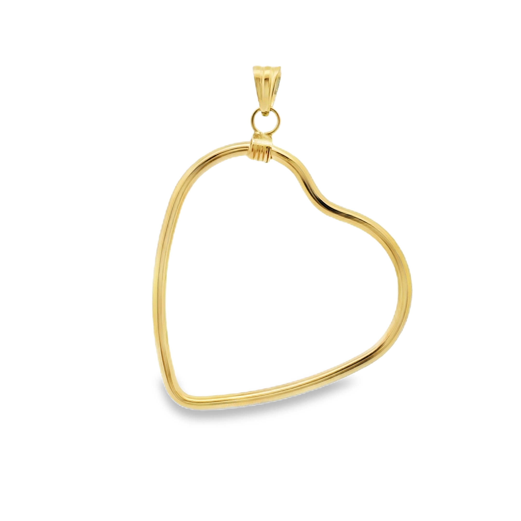 Modern Yellow Gold Heart Outline Pendant