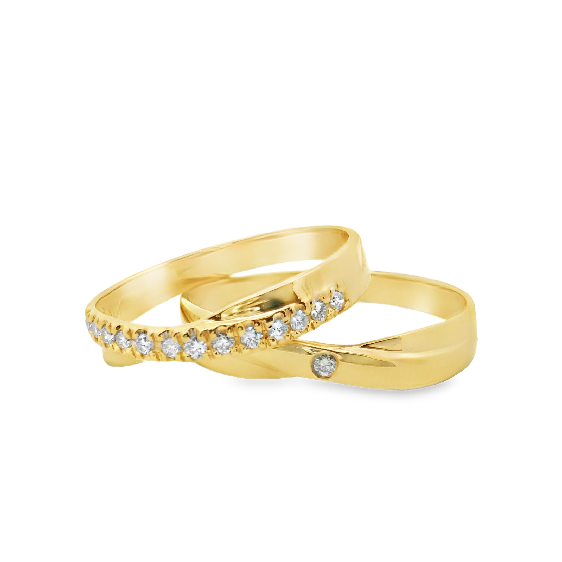 Amelia Classic Yellow Gold Wedding Ring Set