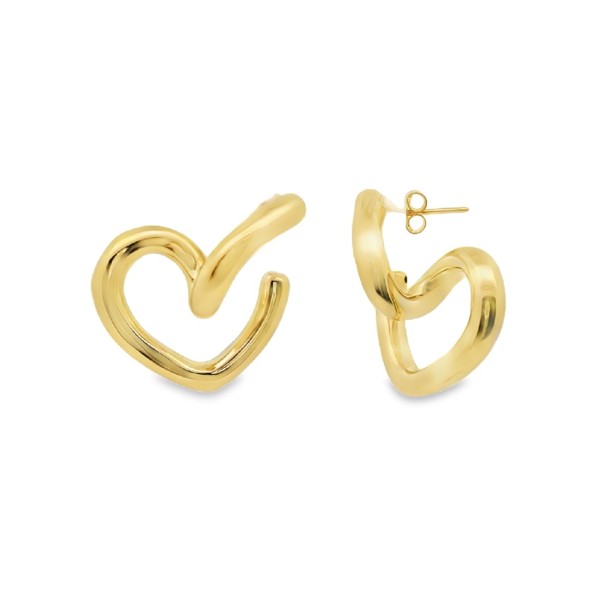 Open heart stud earrings