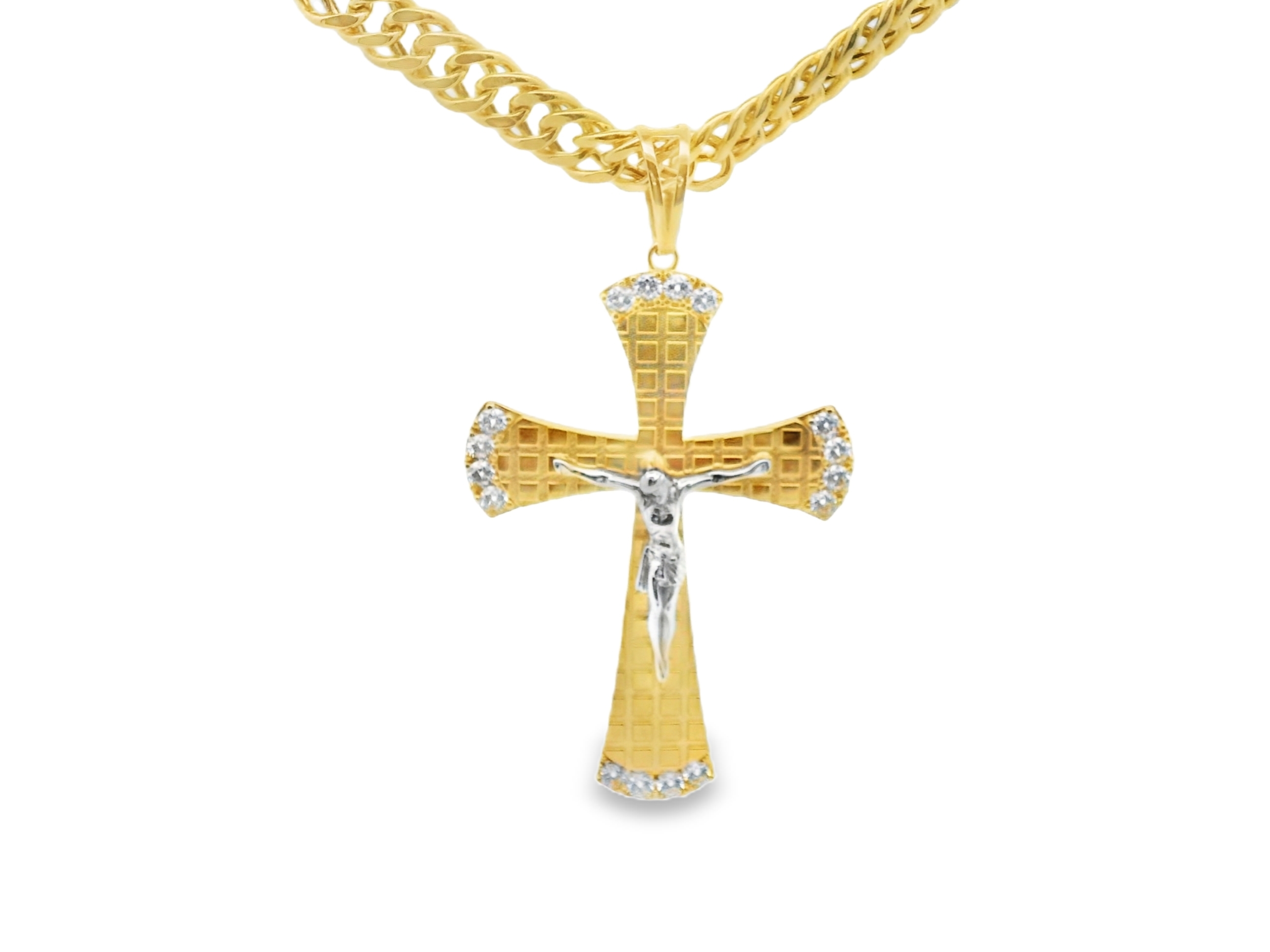 Yellow Gold Cross Charm Necklace