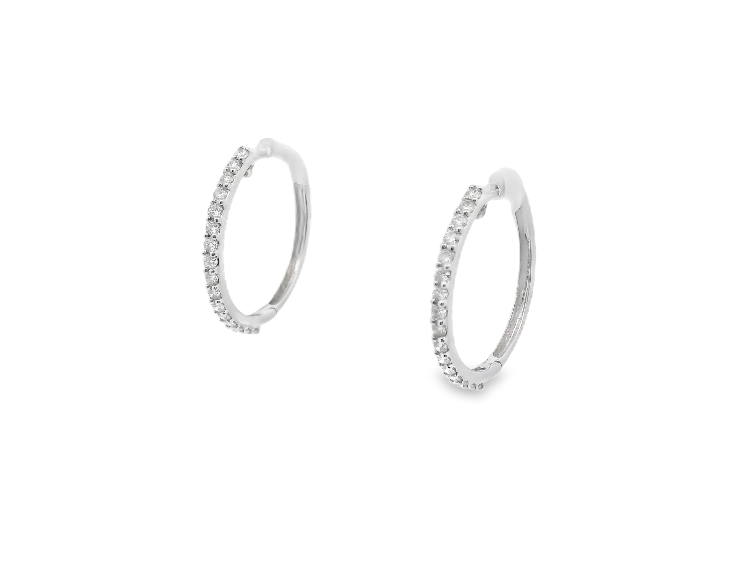 White Gold Diamond Hoop Earrings