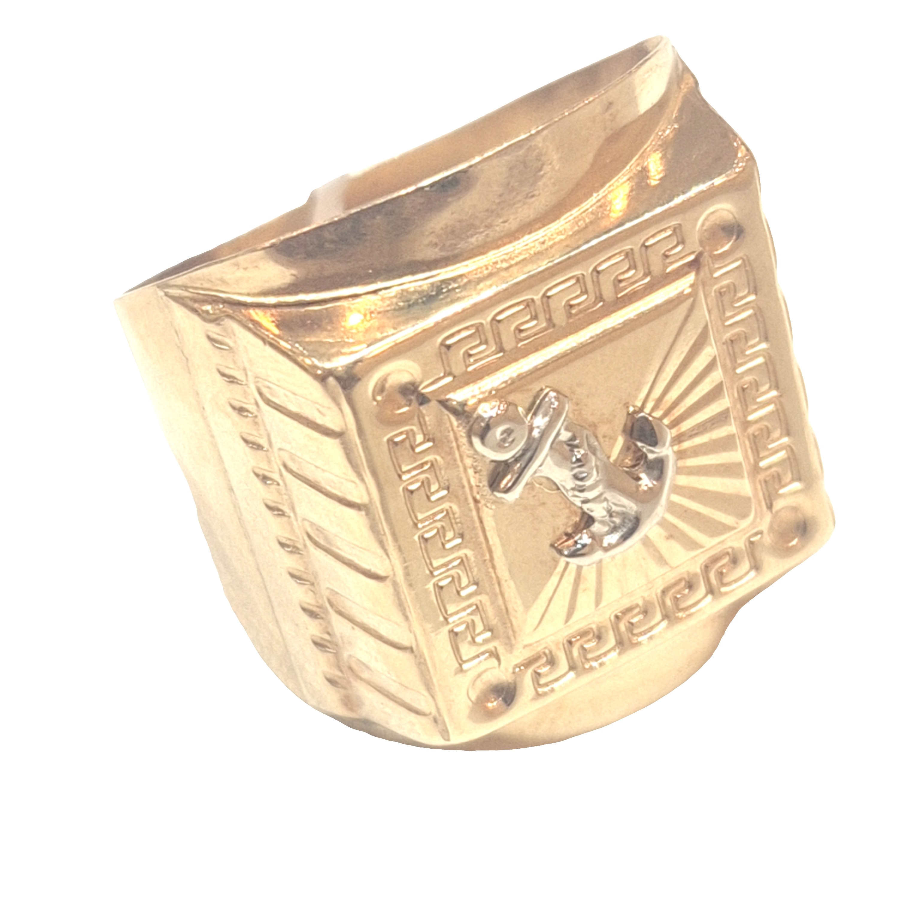 Yellow Gold Signet Ring with Nautical Design