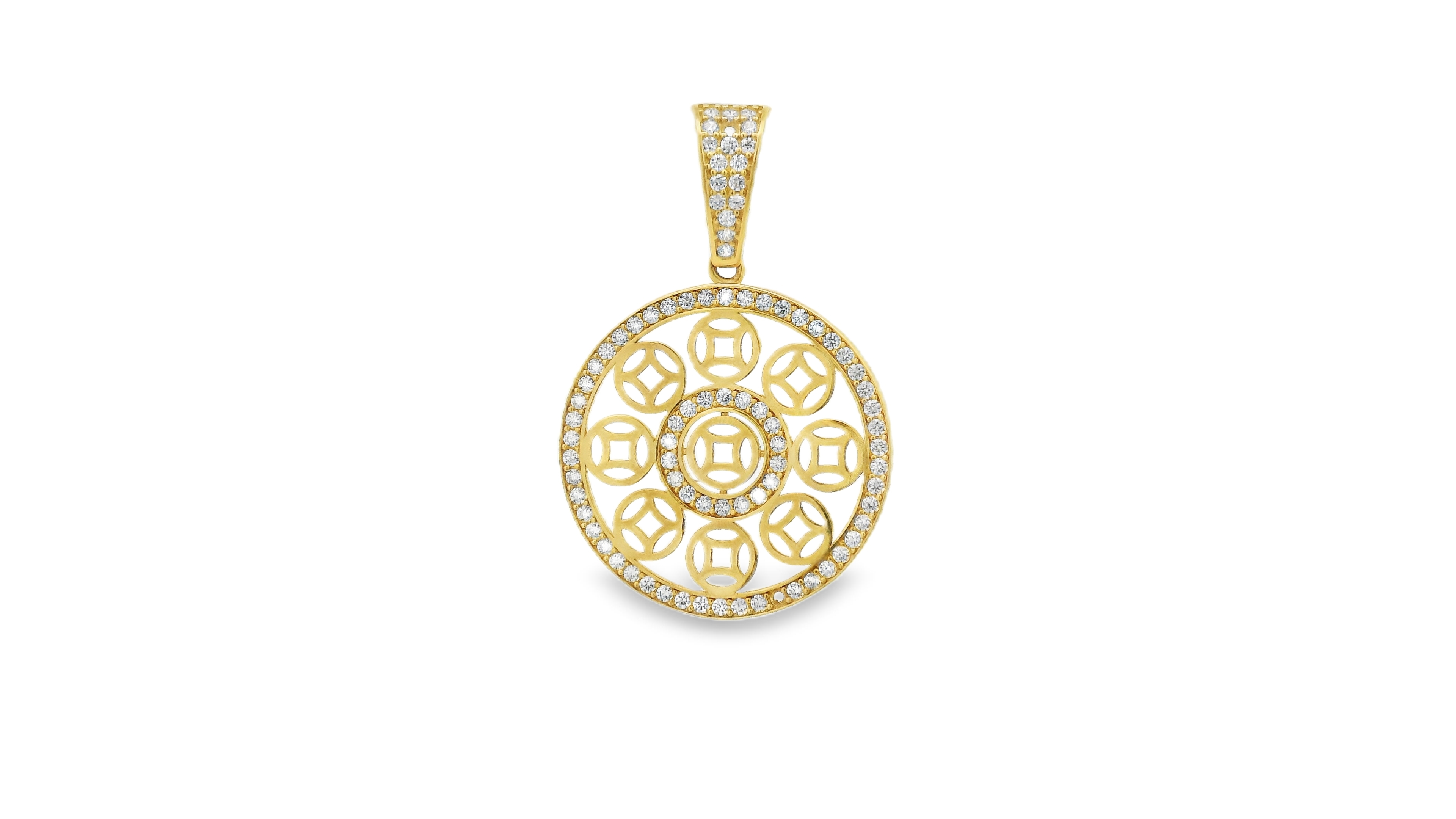 Yellow Gold Diamond Geometric Pendant