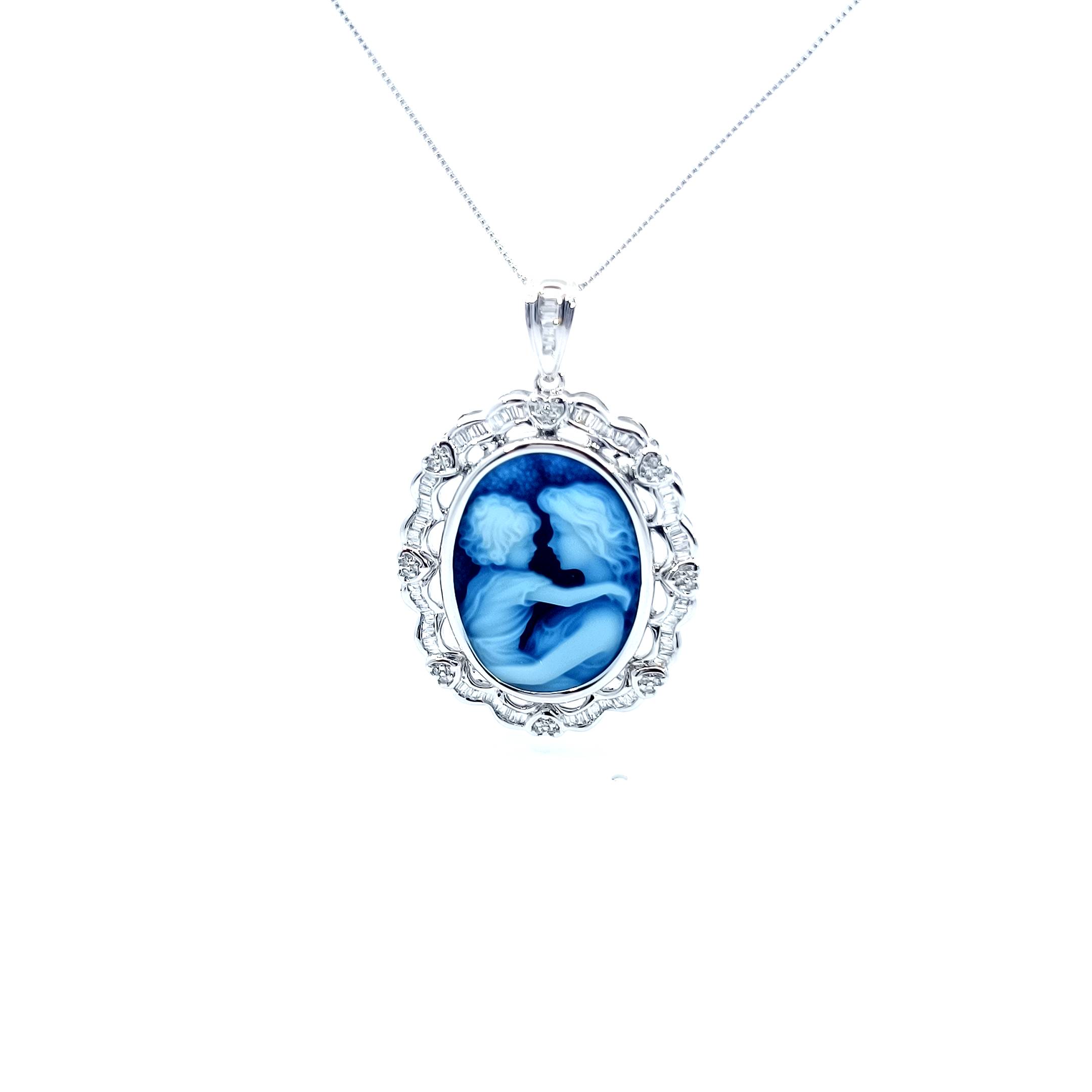 Blue Cameo Diamond Pendant