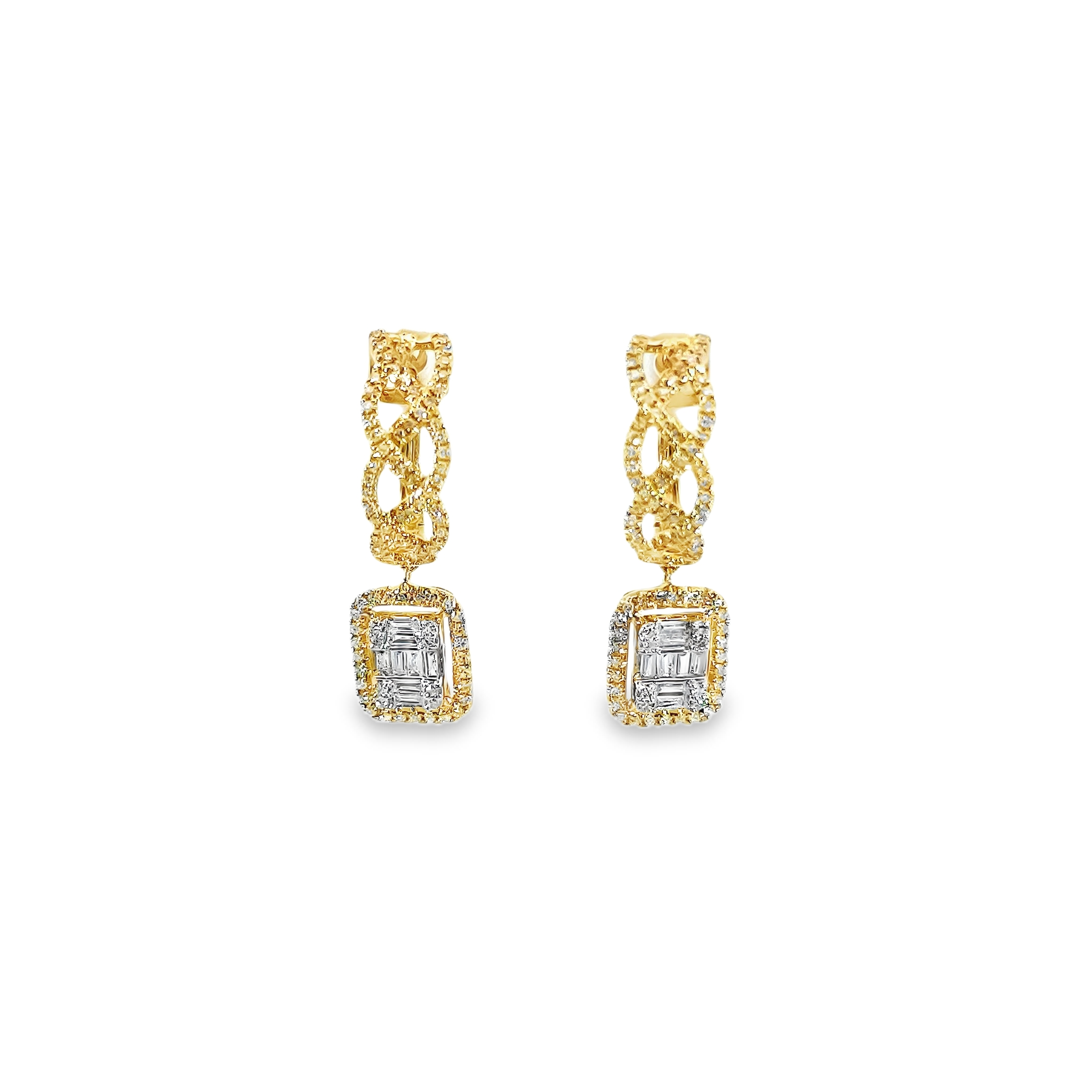 Intertwined Drop Diamond Earring