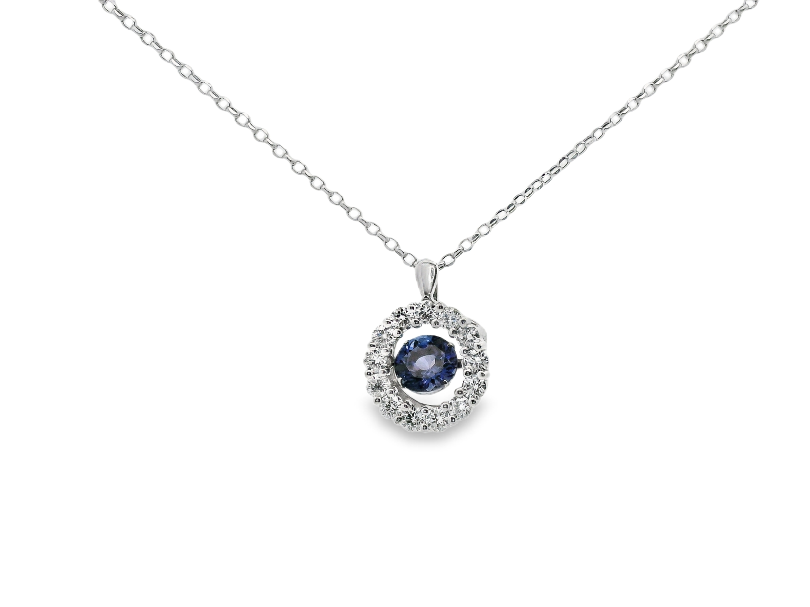 Elegant Silver Pendant with Blue Gemstone