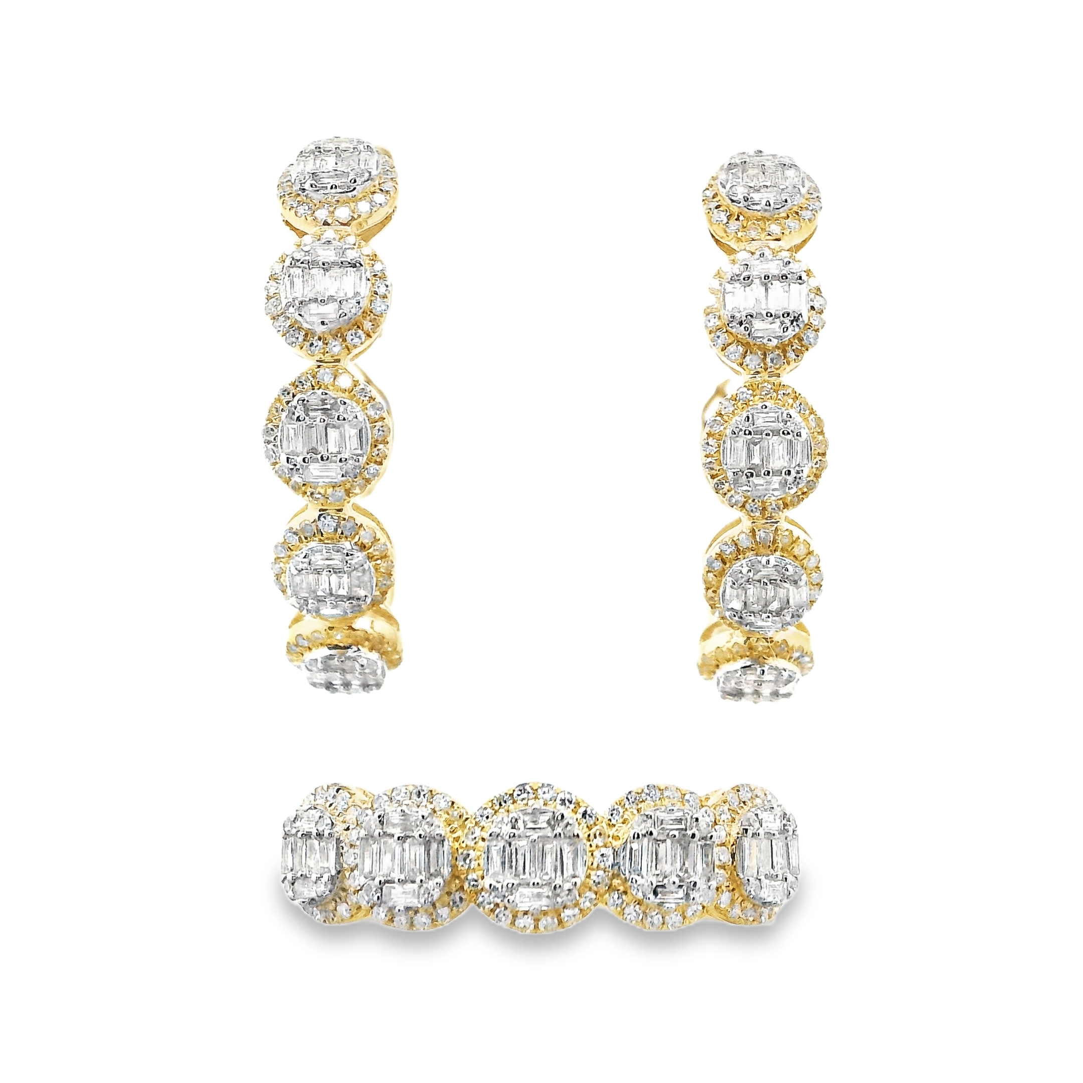 Round Diamond Illusion Clip Jewelry Set