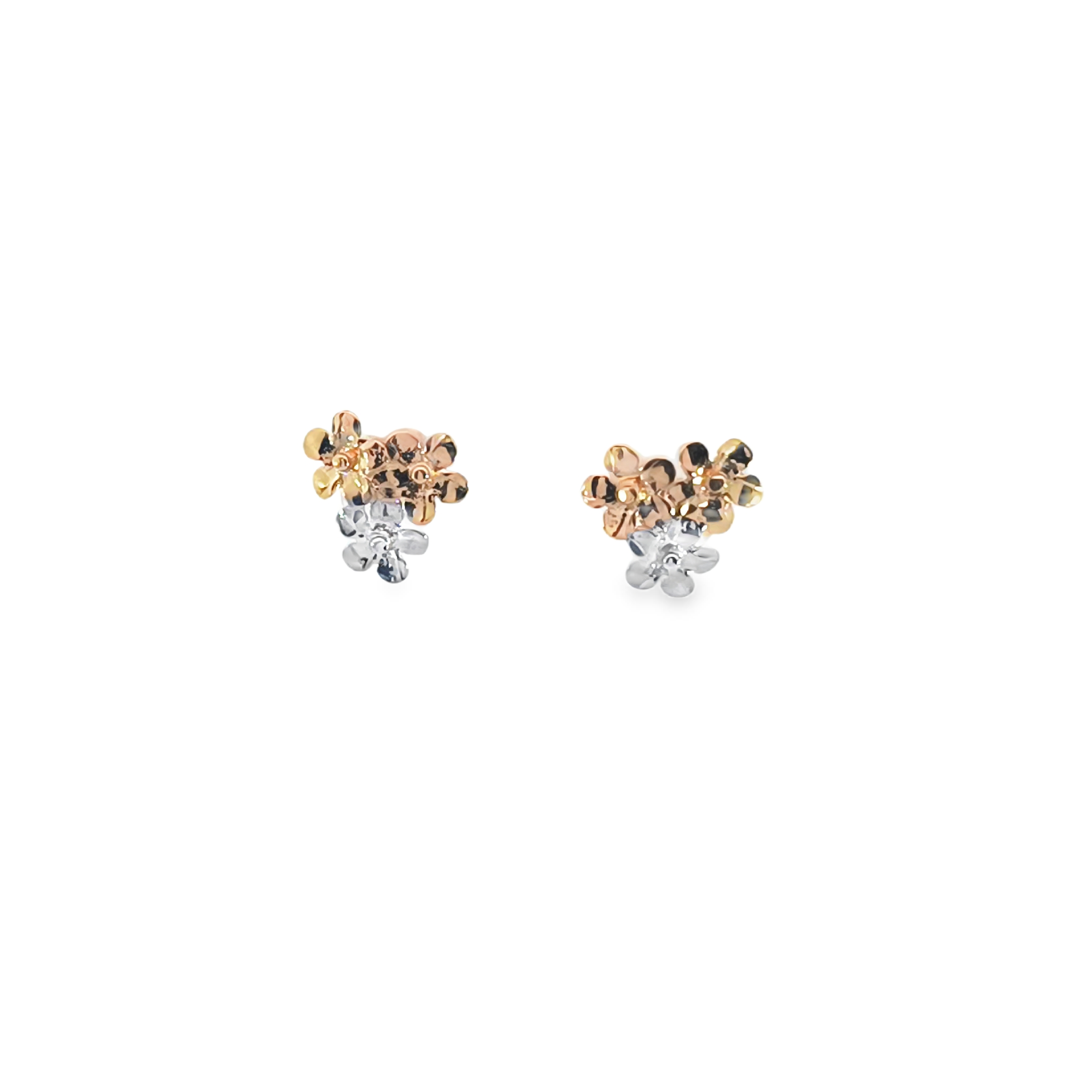 Tri-Color Flower Stud Earring