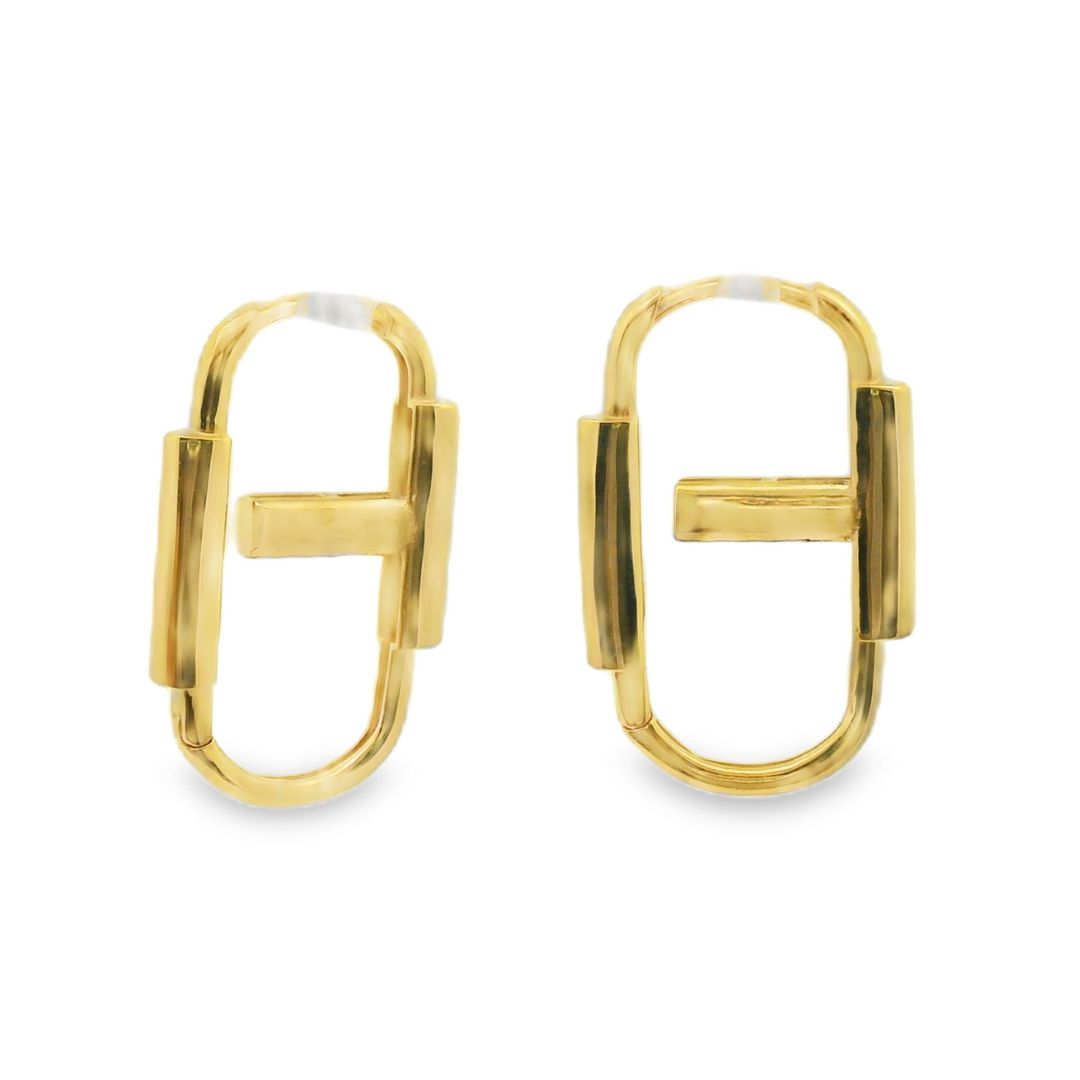 Sculptural Yellow Gold Hoop Earrings