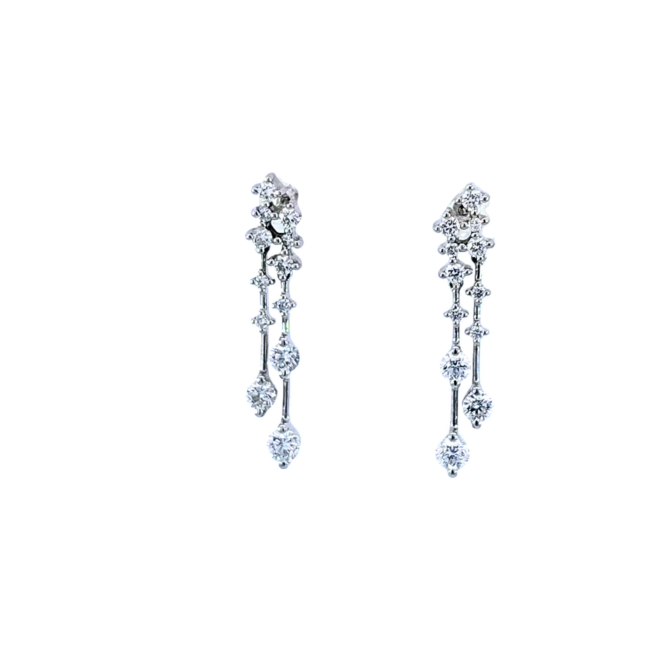 White Gold Diamond Drop Earrings