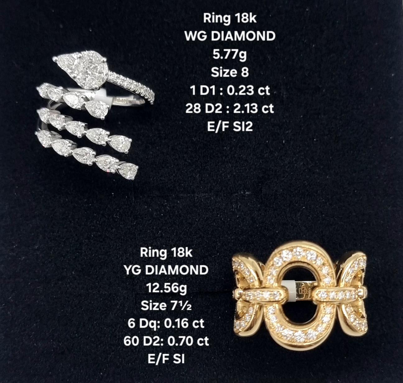 Yellow Gold Multistone Ring with Round Brilliant Diamonds