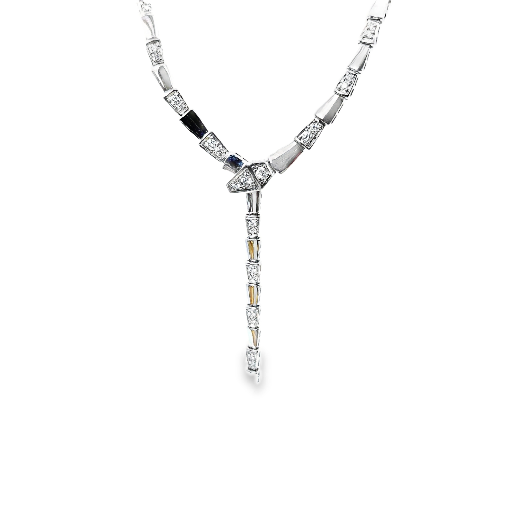 White Gold Snake Choker Diamond Necklace