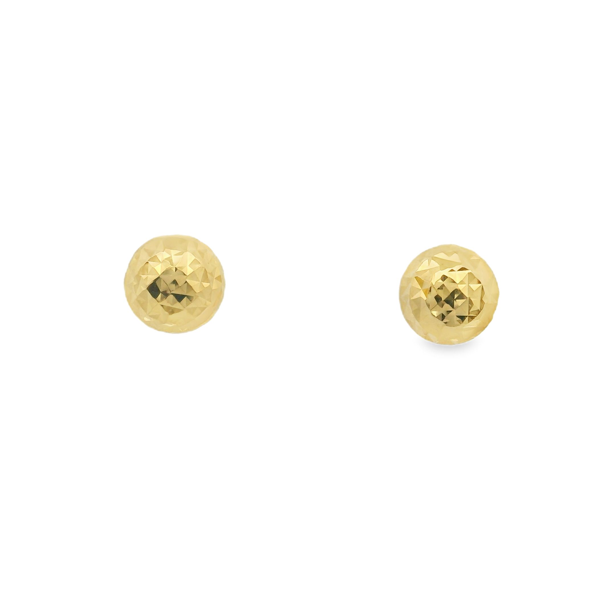 Half Round Diacut Stud Earring