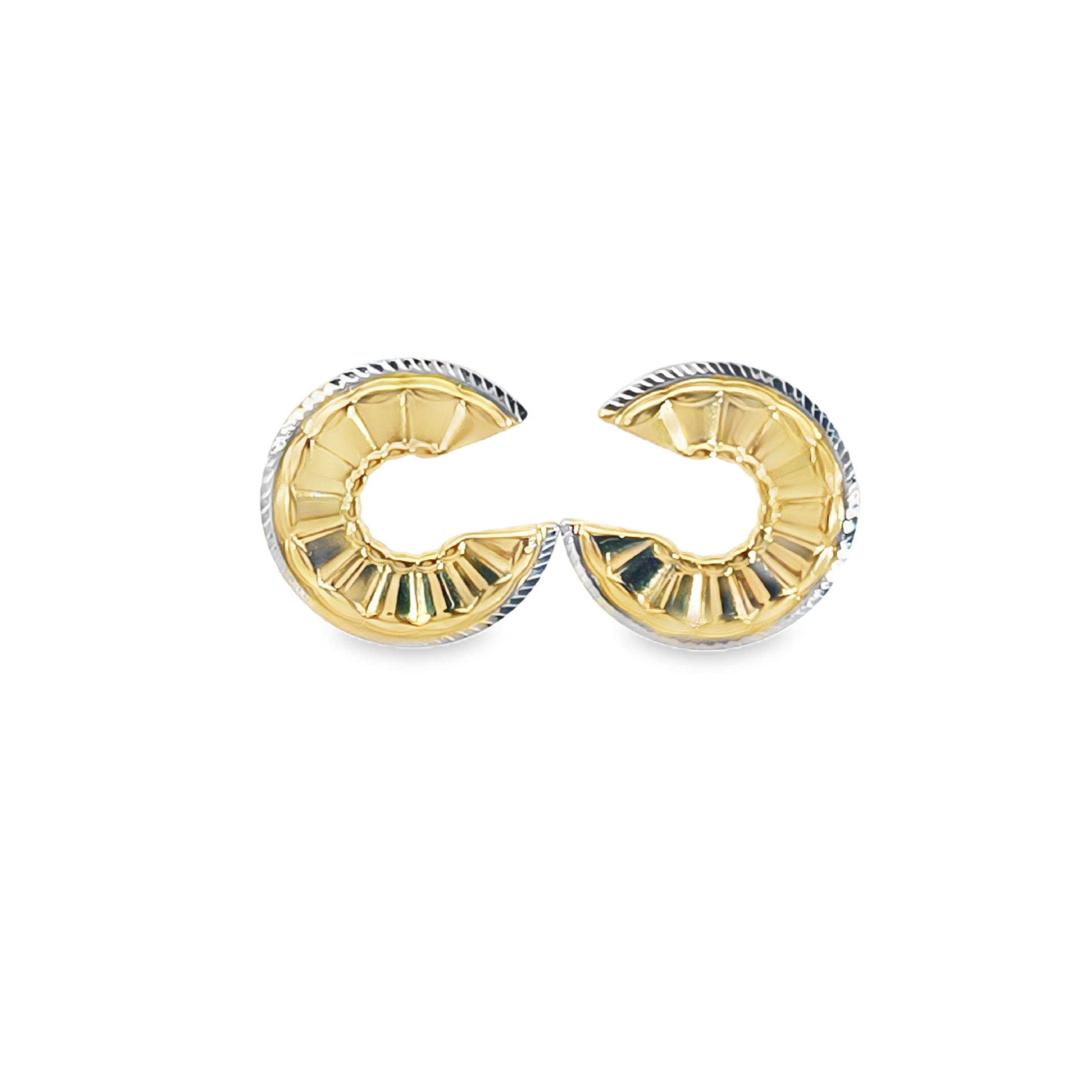 Two-toned C Stud Earring