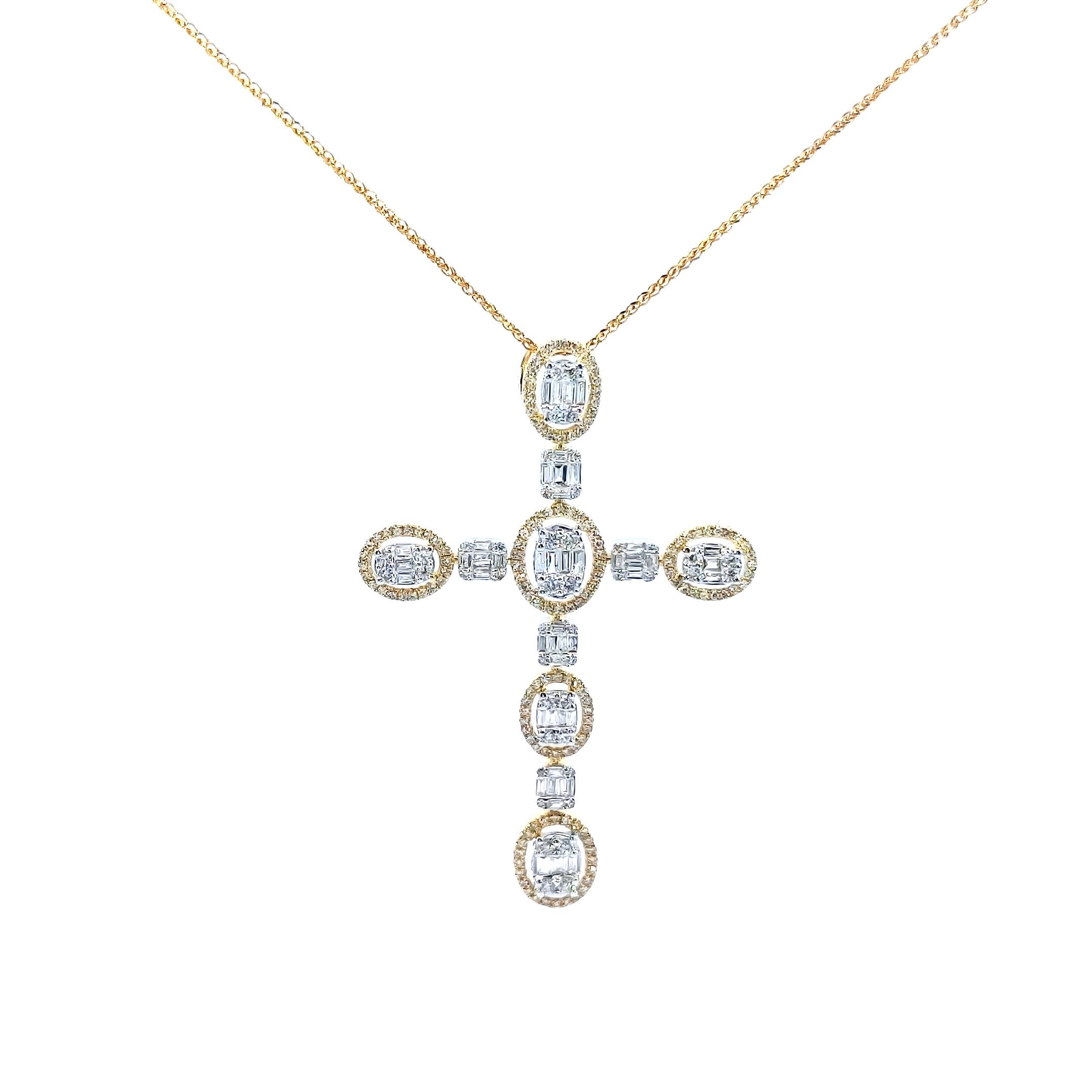 Oval Cross Diamond Pendant