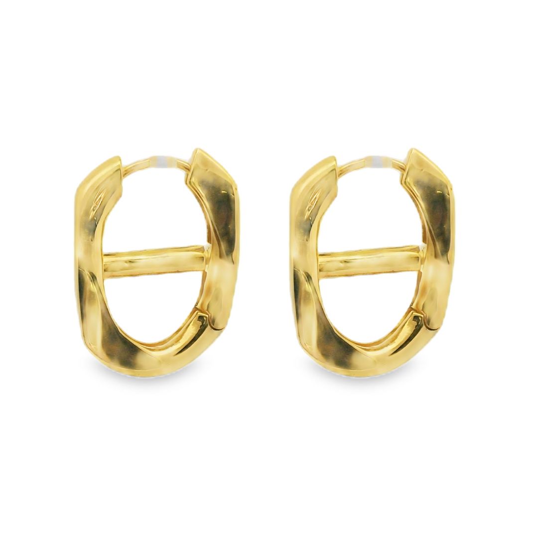 Top Quality Sculptural Yellow Gold Hoop Earrings