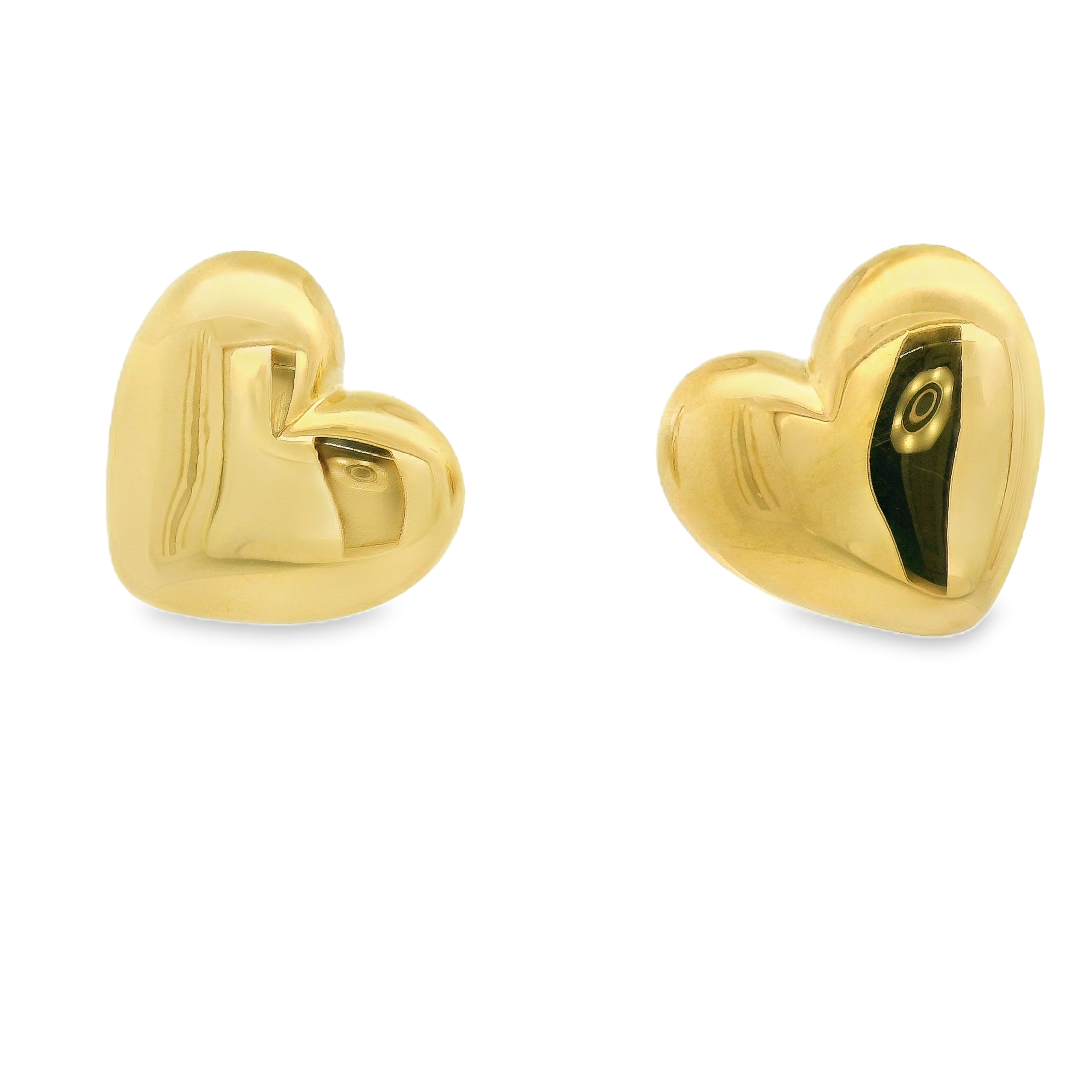 Charming Gold Heart Stud Earrings