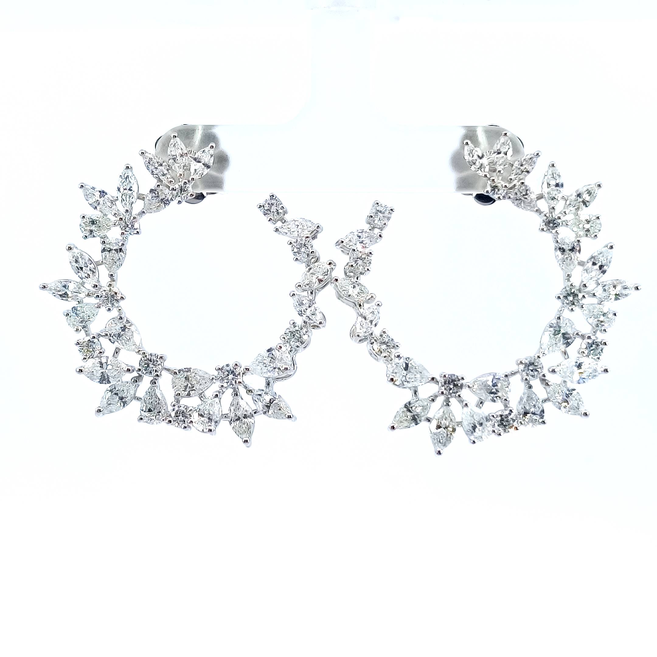 Mix Cut Diamond Round Stud Earring