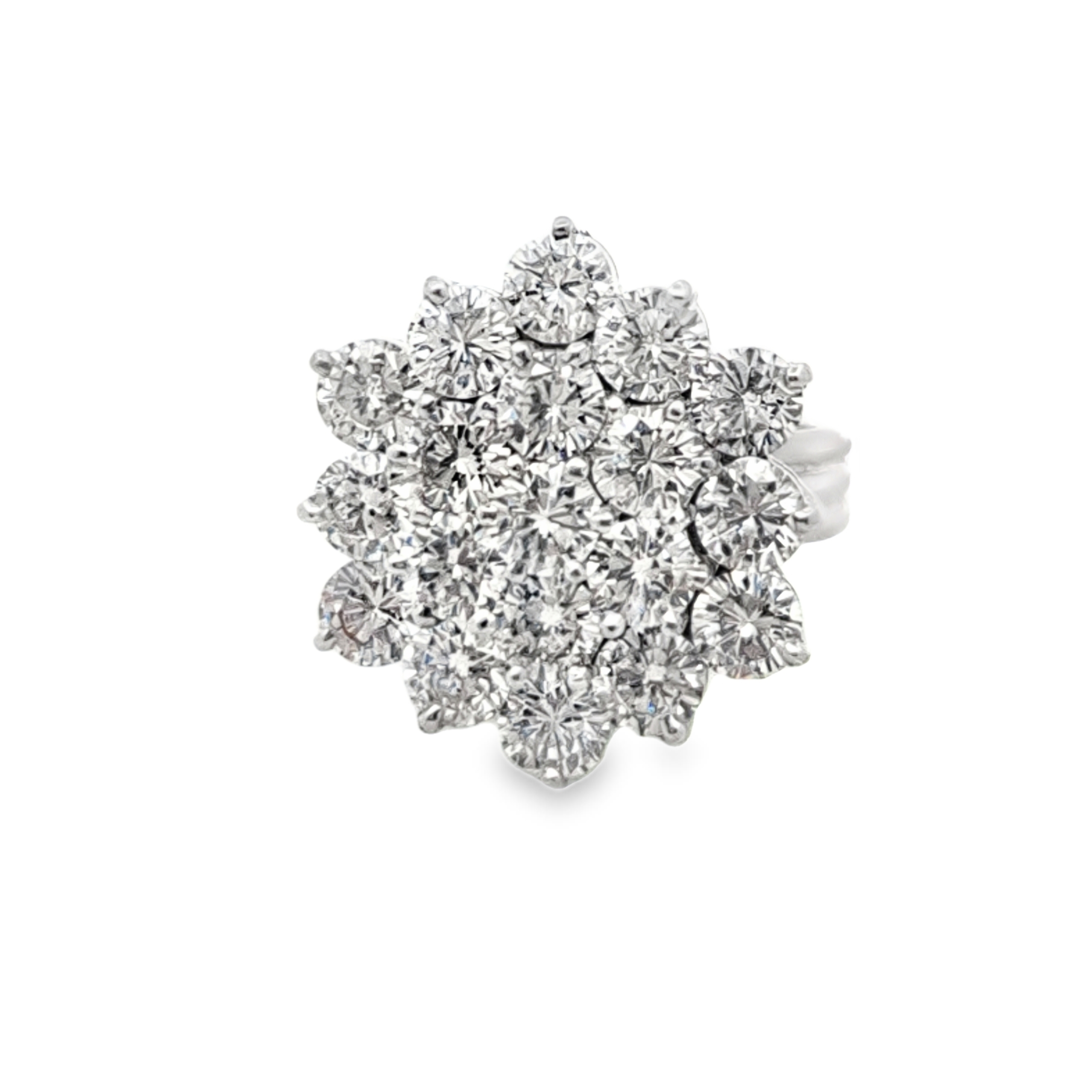 White Gold Diamond Cluster Ring