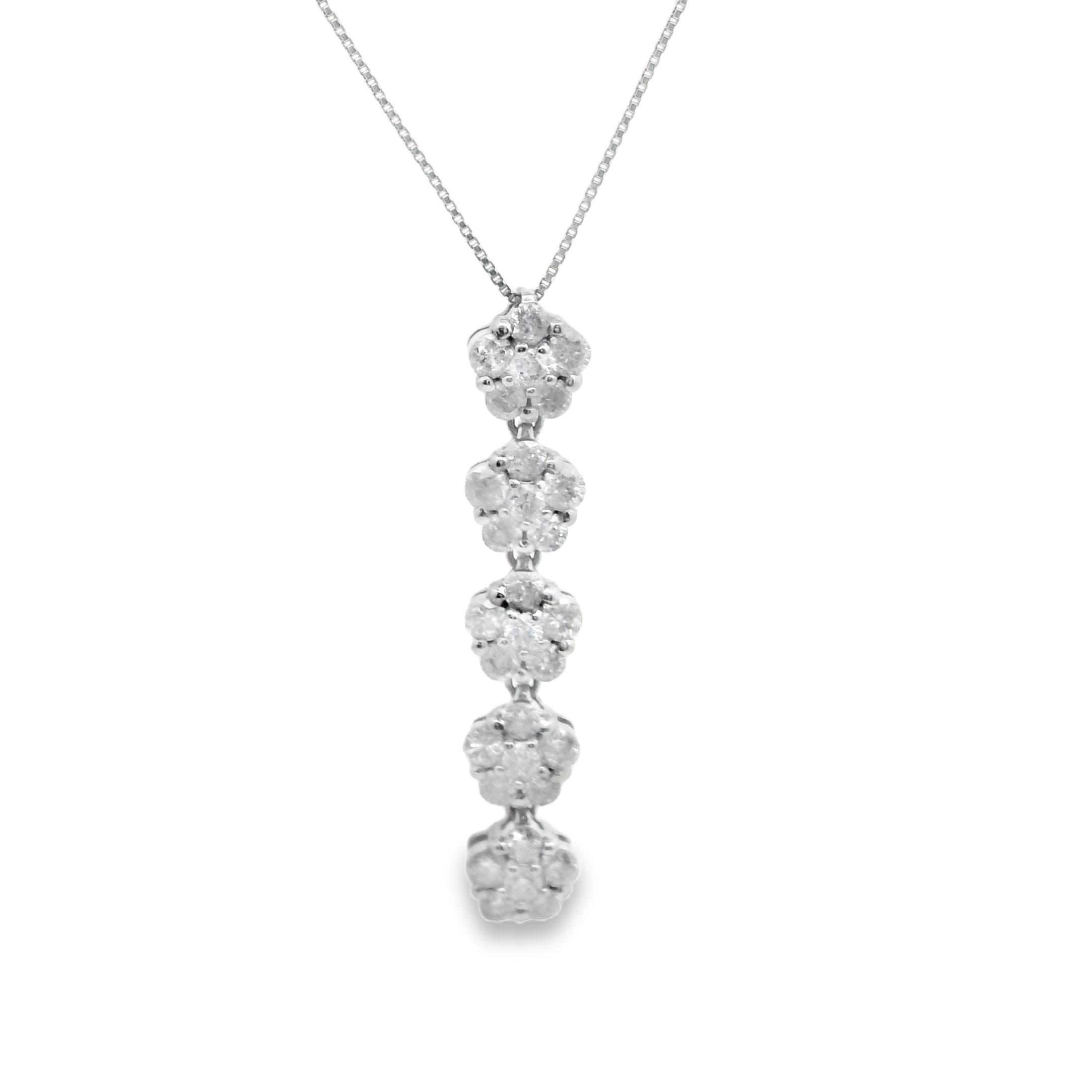 Flower Drop Diamond Necklace