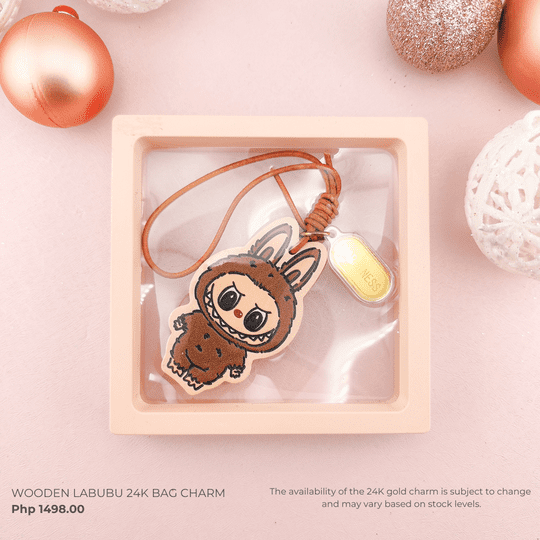 WOODEN LABUBU 24K BAG CHARM