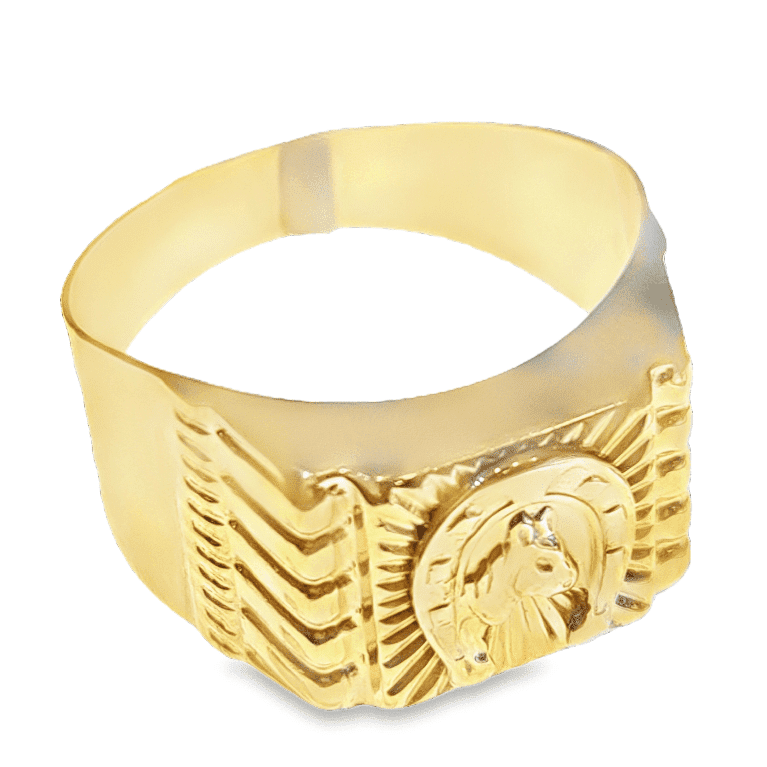 Horse & Horseshoe Men’s Ring – Strength, Spirit & Good Fortune
