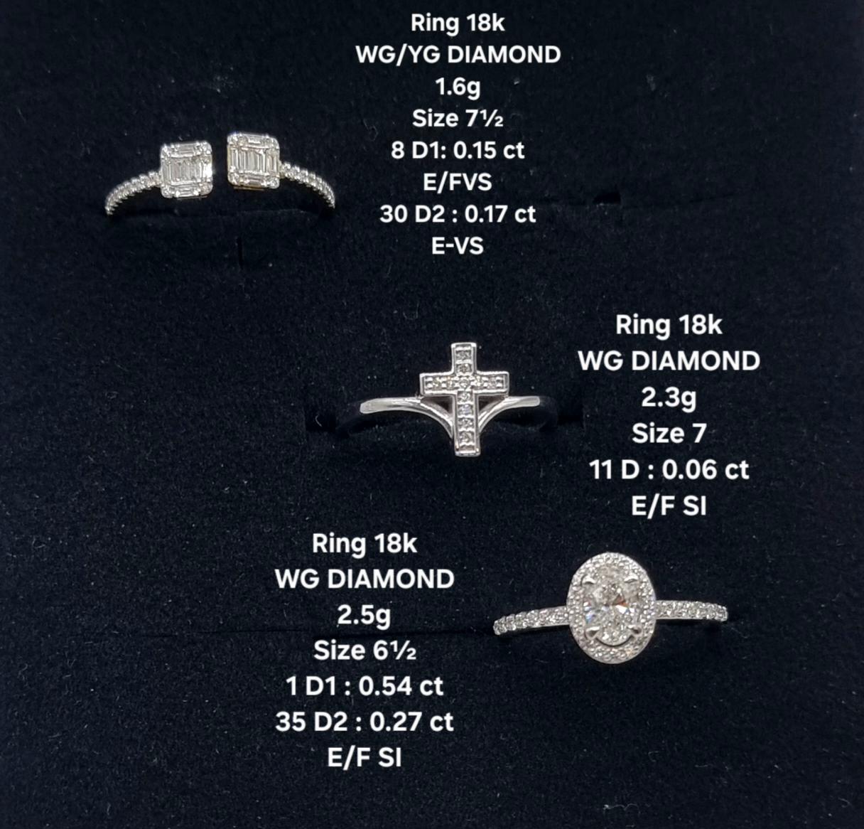 White Gold Multistone Ring with Brilliant Cut Diamonds