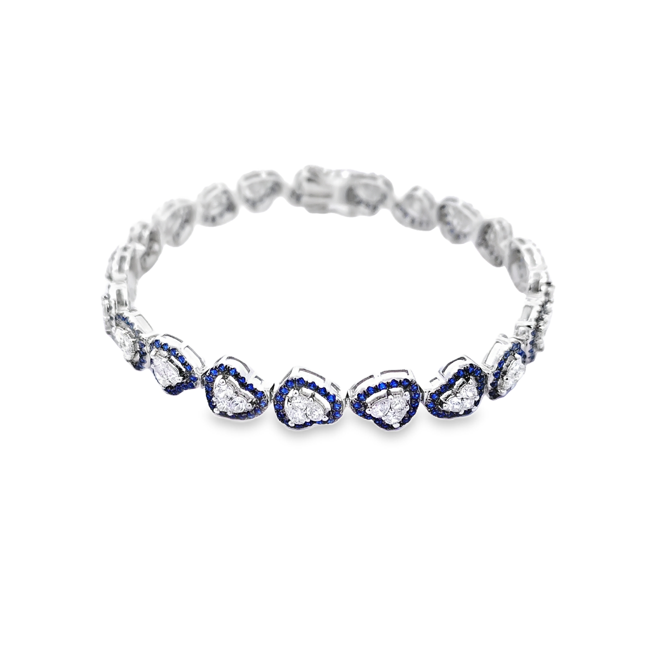 Heart Sapphire Diamond Bracelet