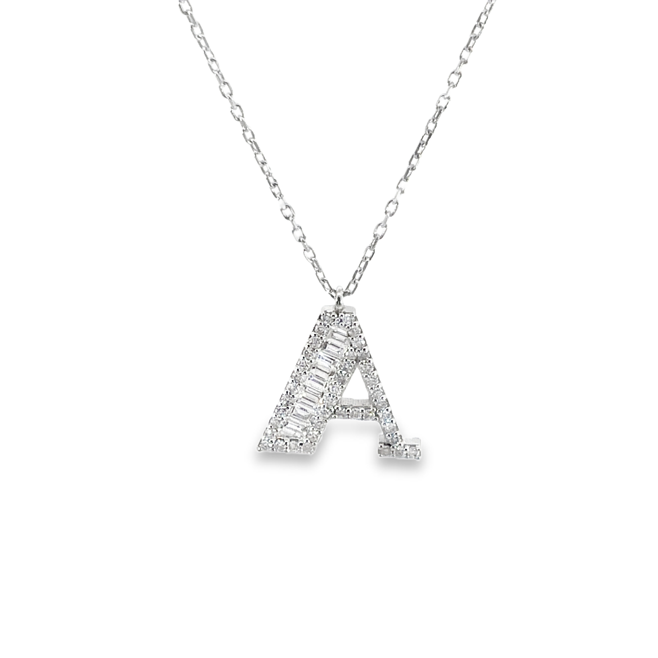 Initial Letter Diamond Chain Pendant