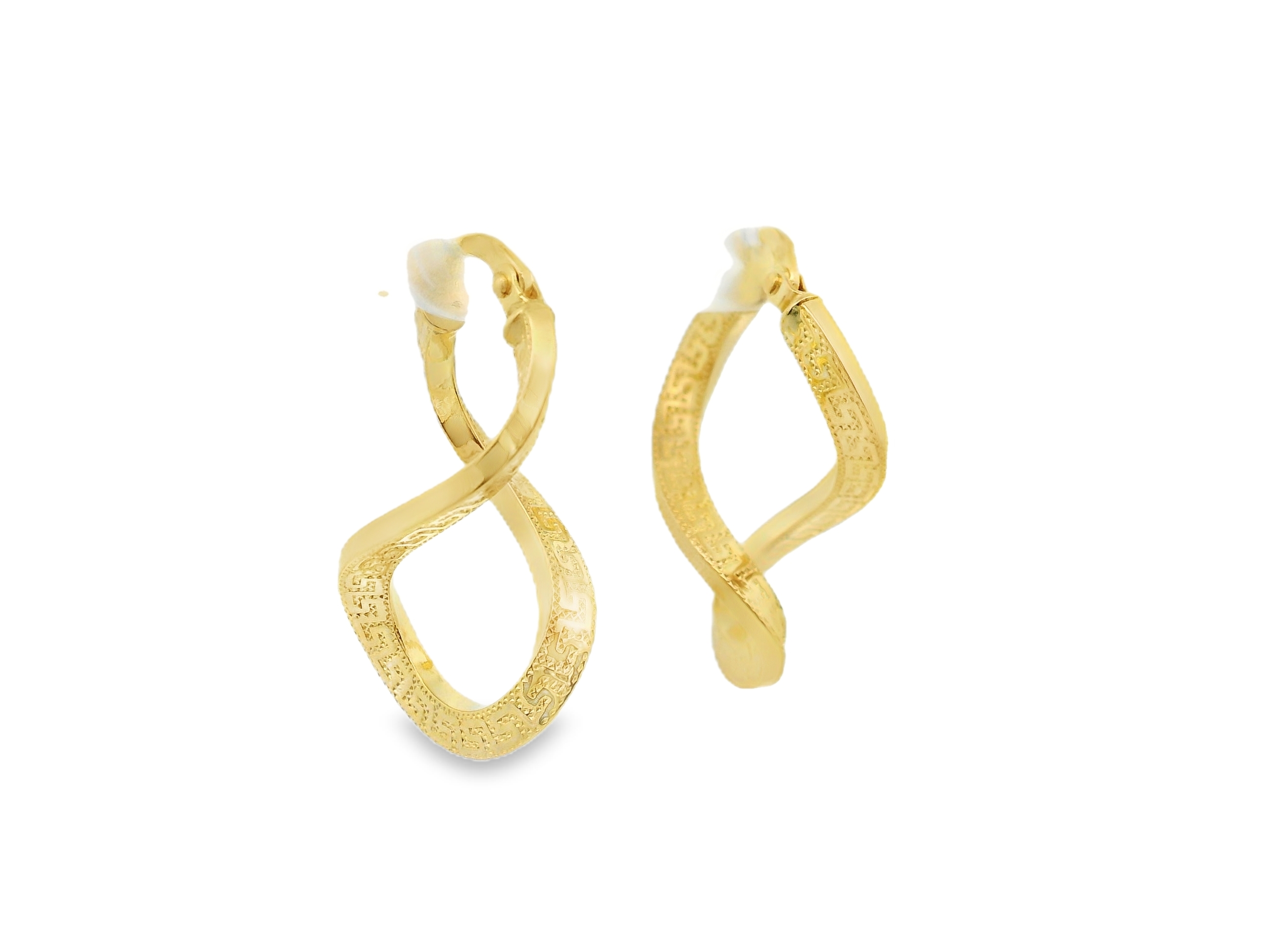 Monogram Textured Twisted Hoop Earring