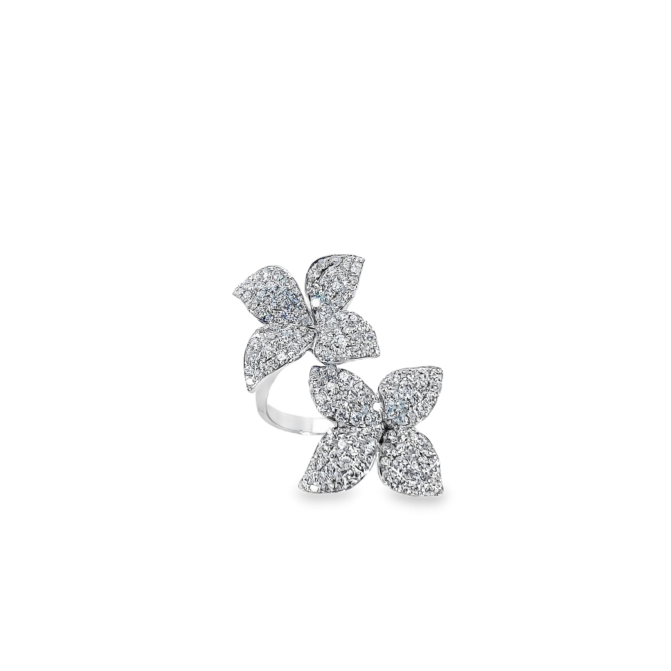 Double Flower Diamond Ring