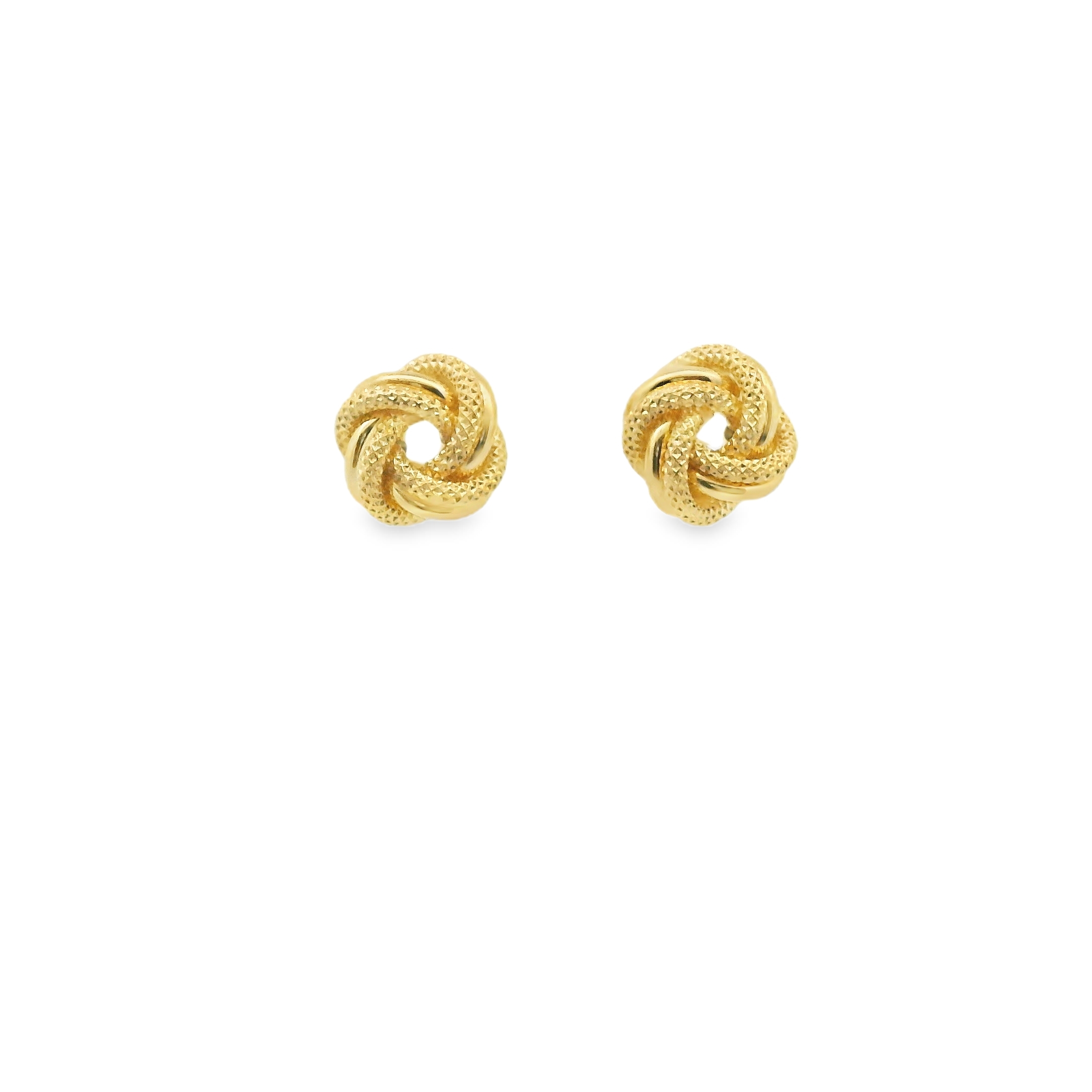 Yellow Gold Love Knot Stud Earrings