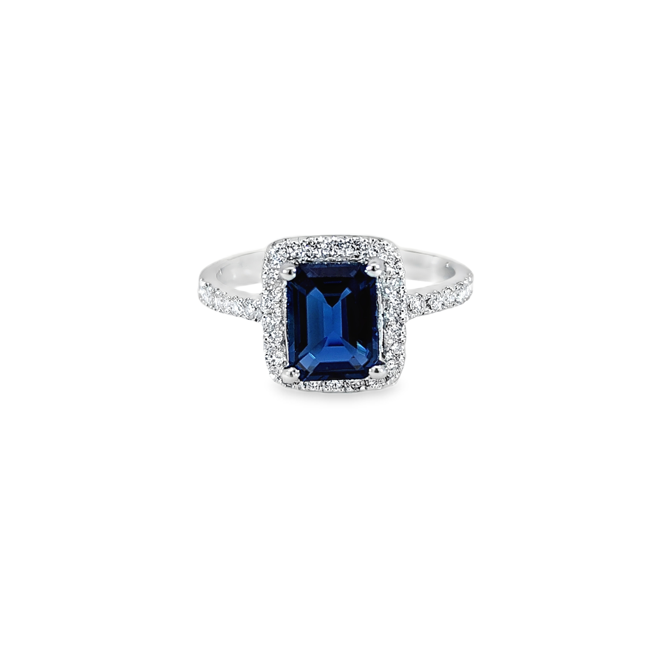 London Blue Topaz Diamond Engagement Ring