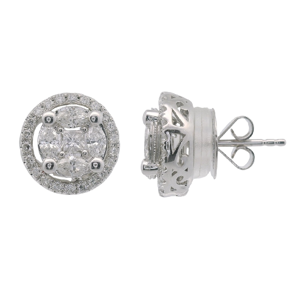 Jade Diamond Stud Earrings