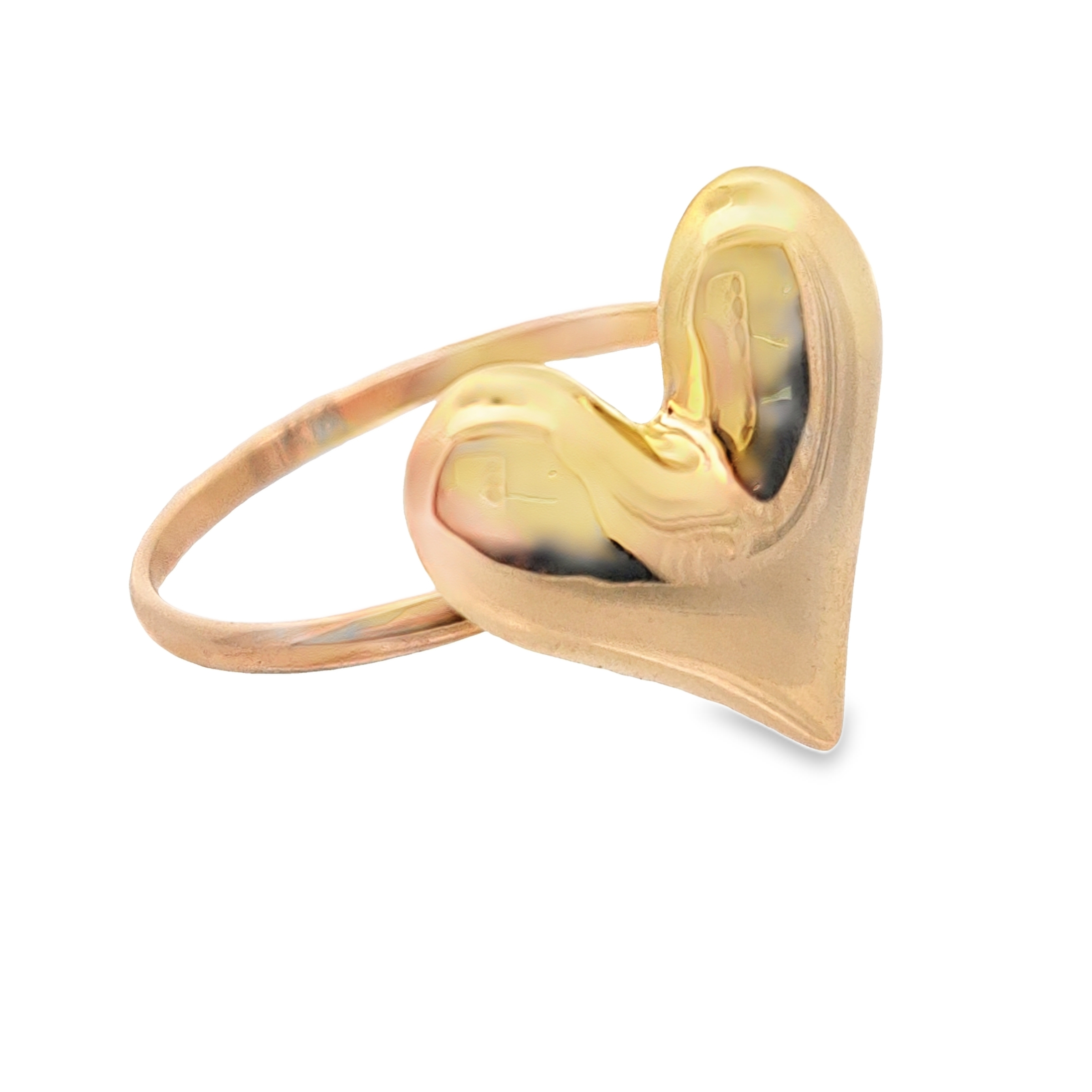 Puffy Heart Ring Yellow Gold