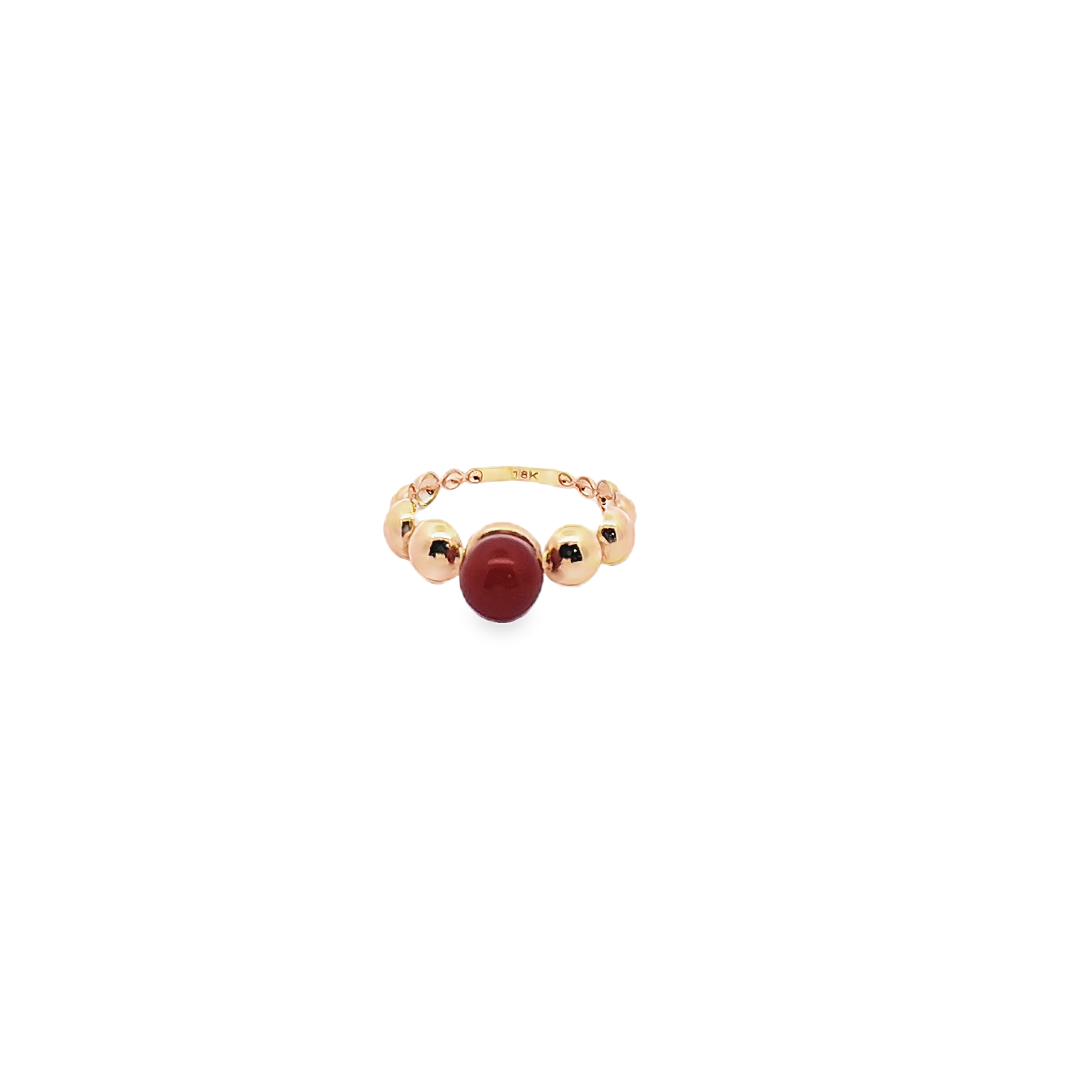 Bubble Ring with Red Center Stone