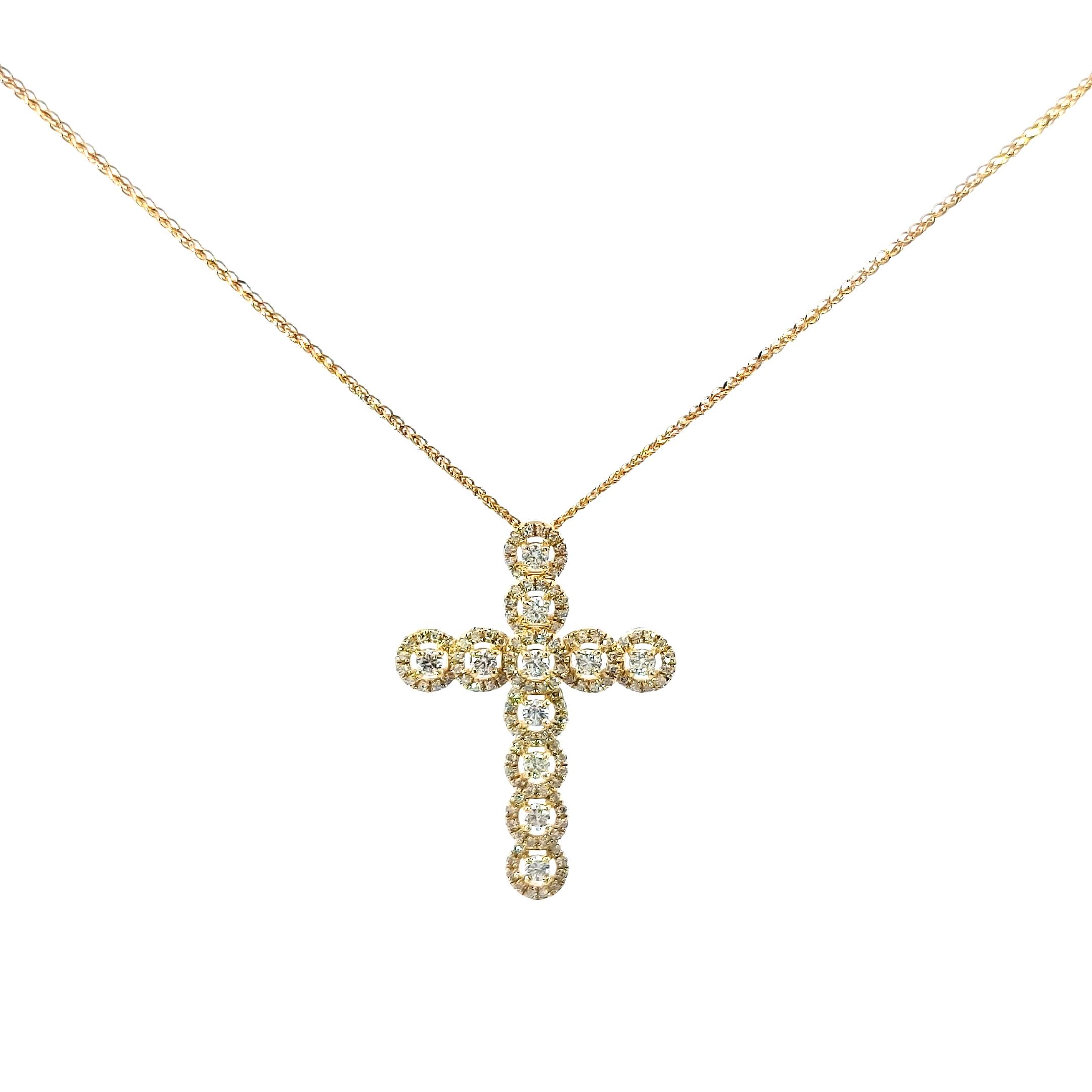 Round Cross Diamond Pendant