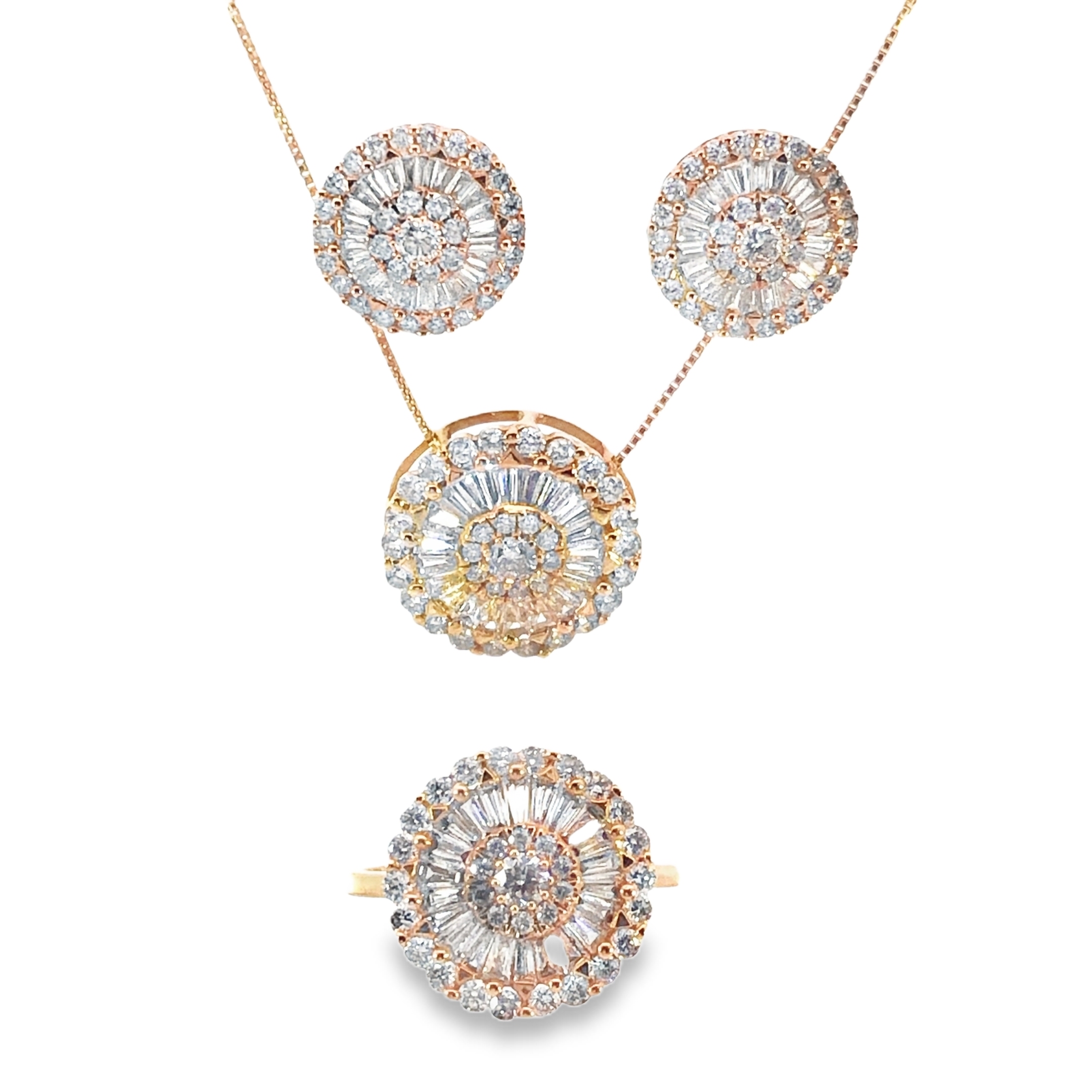 Round-Baguette Diamond Jewelry Set