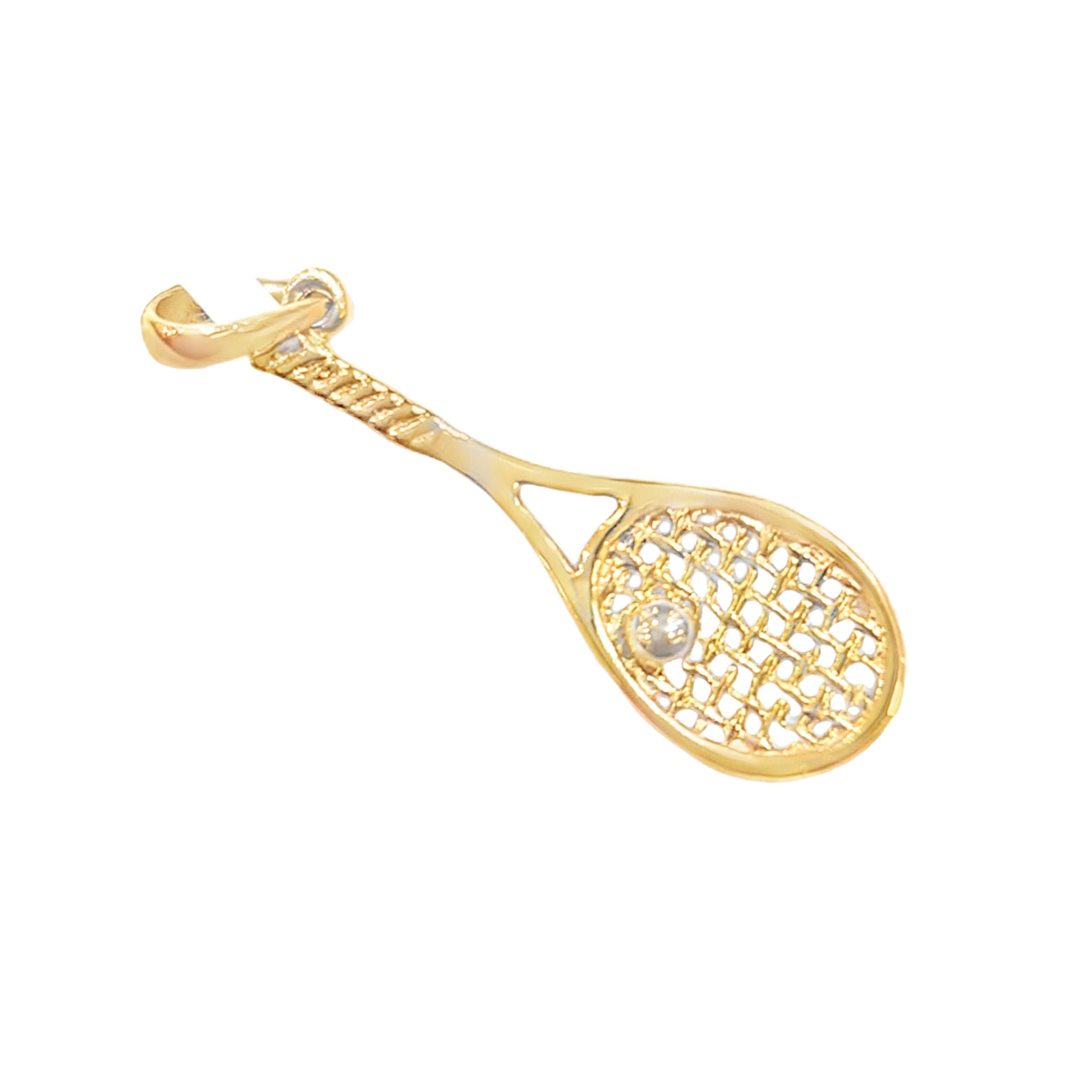 Tennis Shaped Gold Pendant