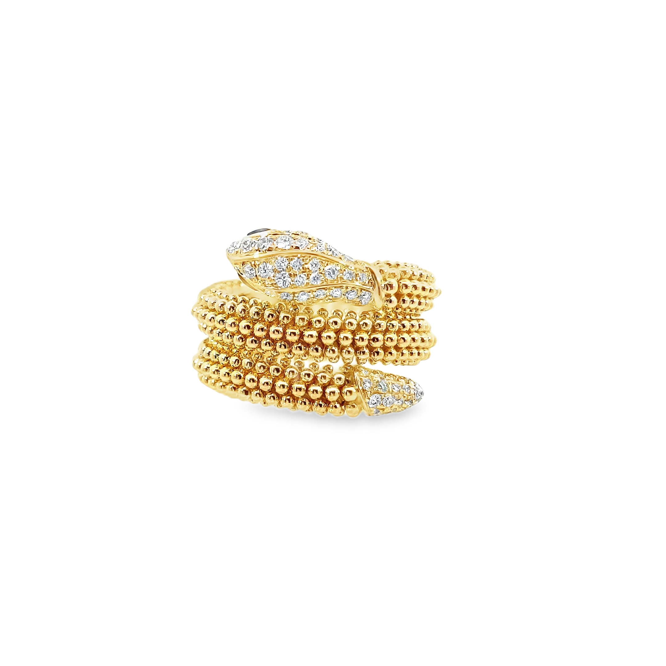 Yellow Gold Snake Bubble Ring