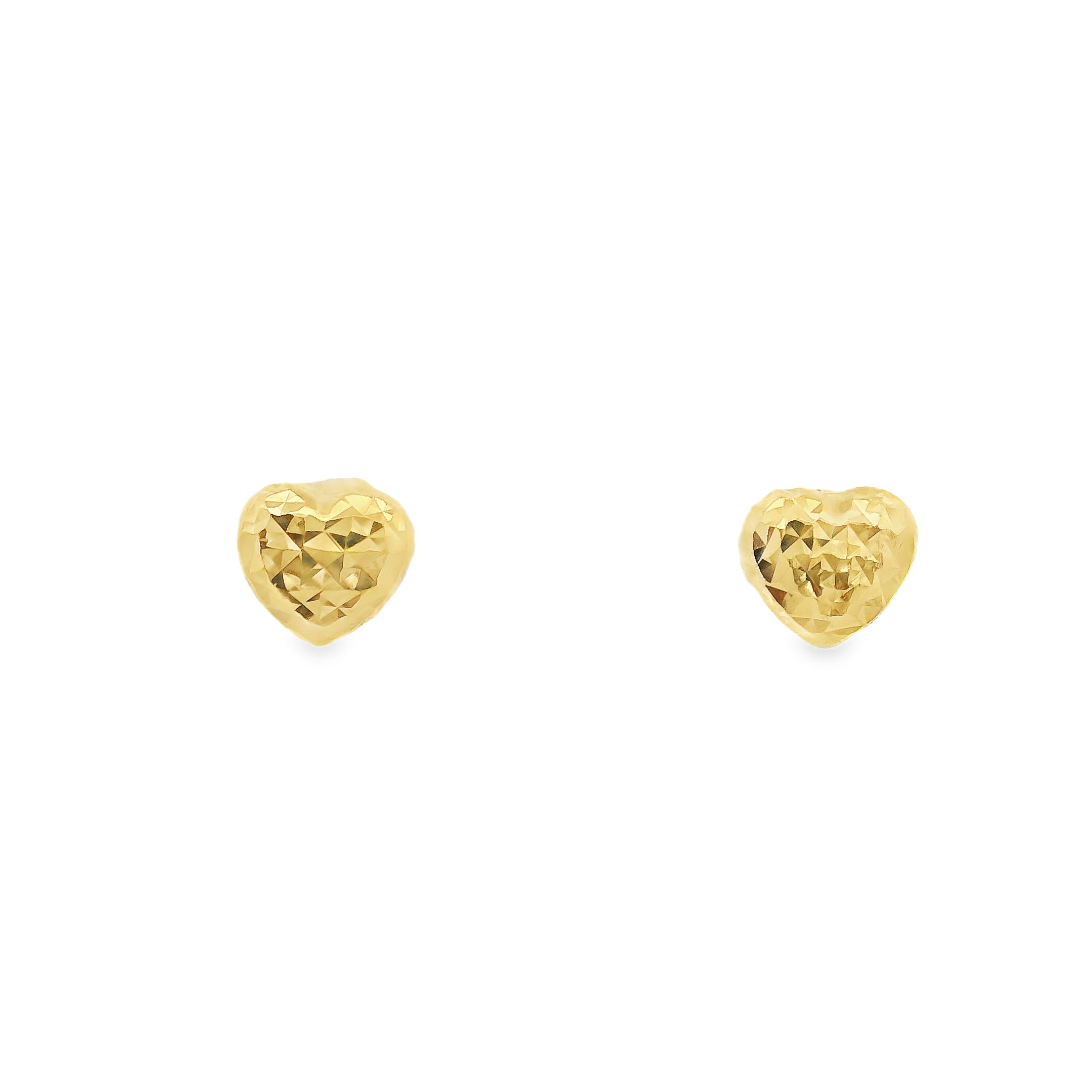 Heart Stud Dia-cut Earrings