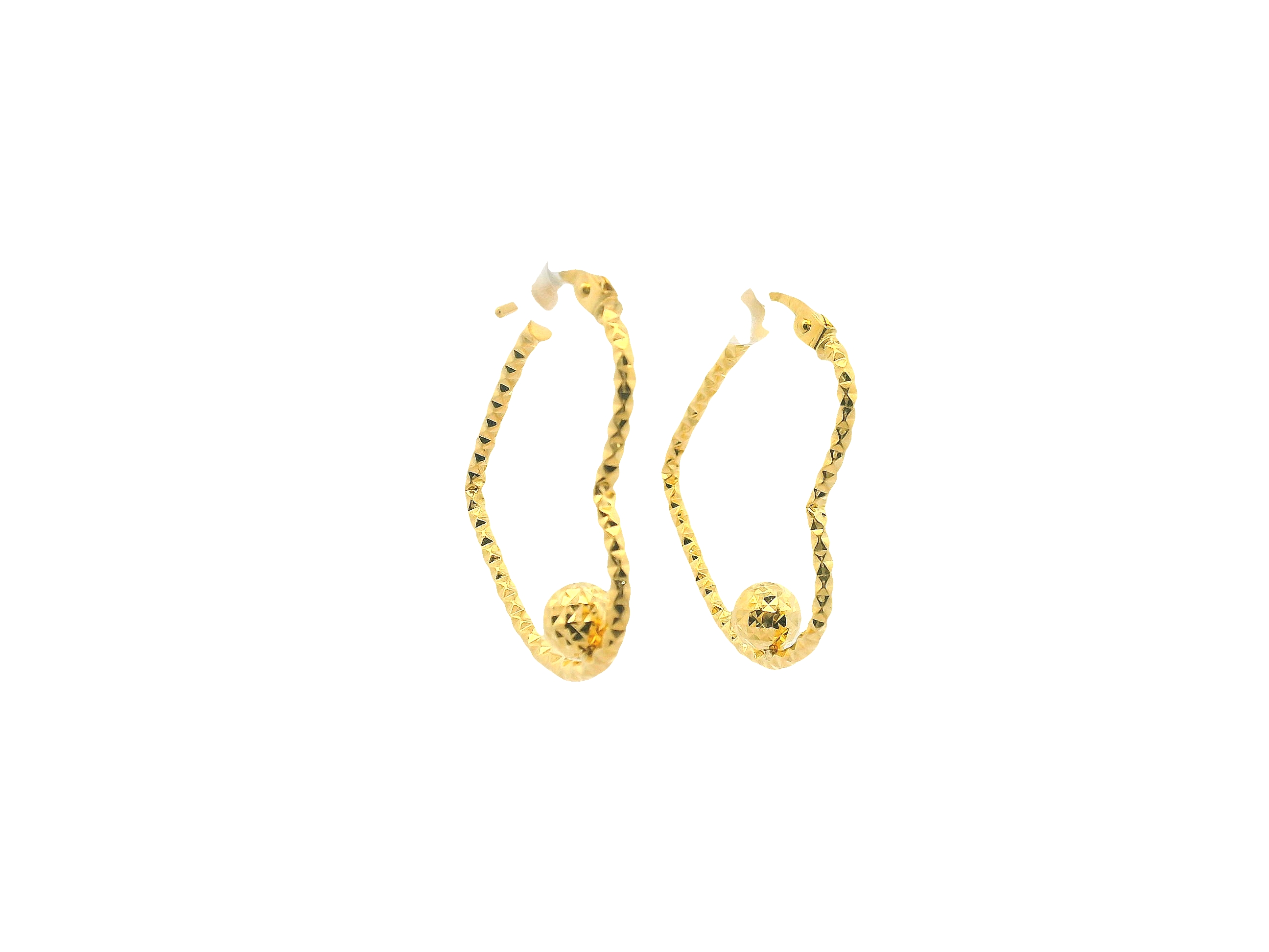 Dia-cut Hoop Earrings