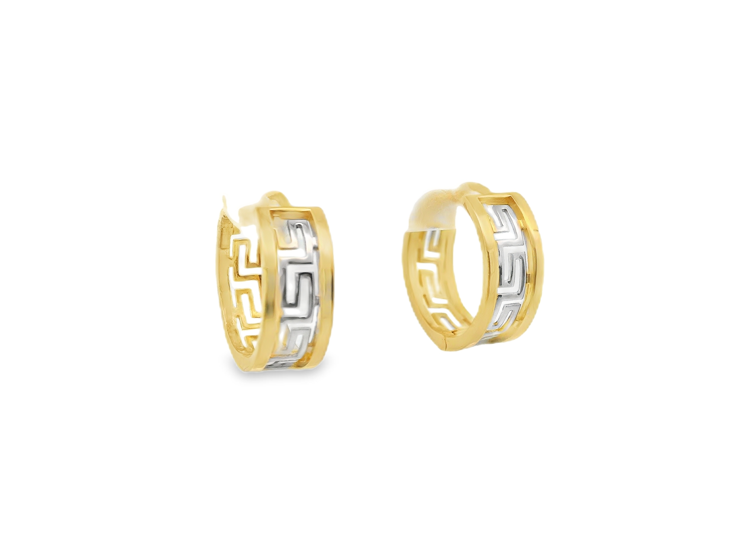 Two-toned Clip Laser Cut Detailed Earring