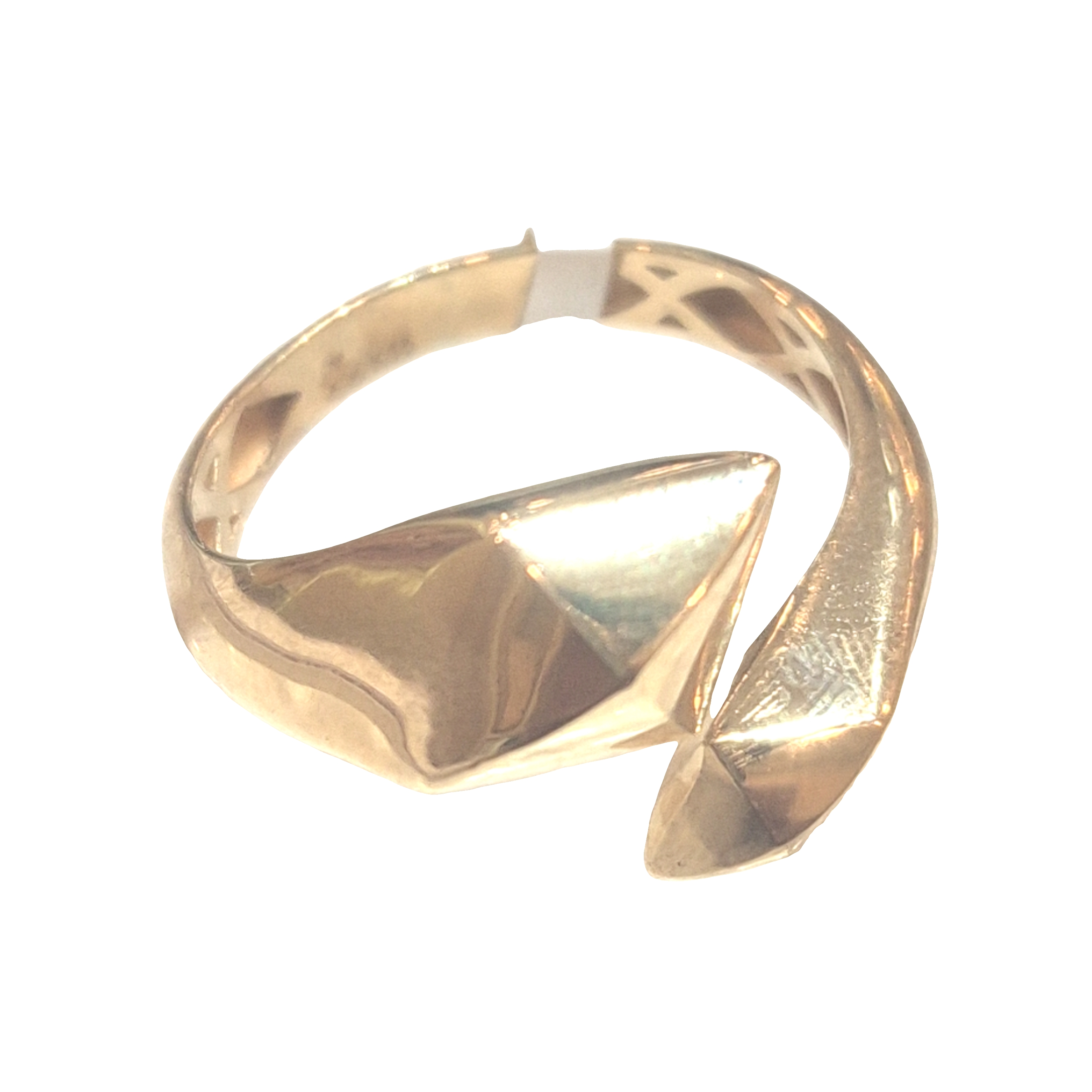 Geometric Yellow Gold Bypass Ring