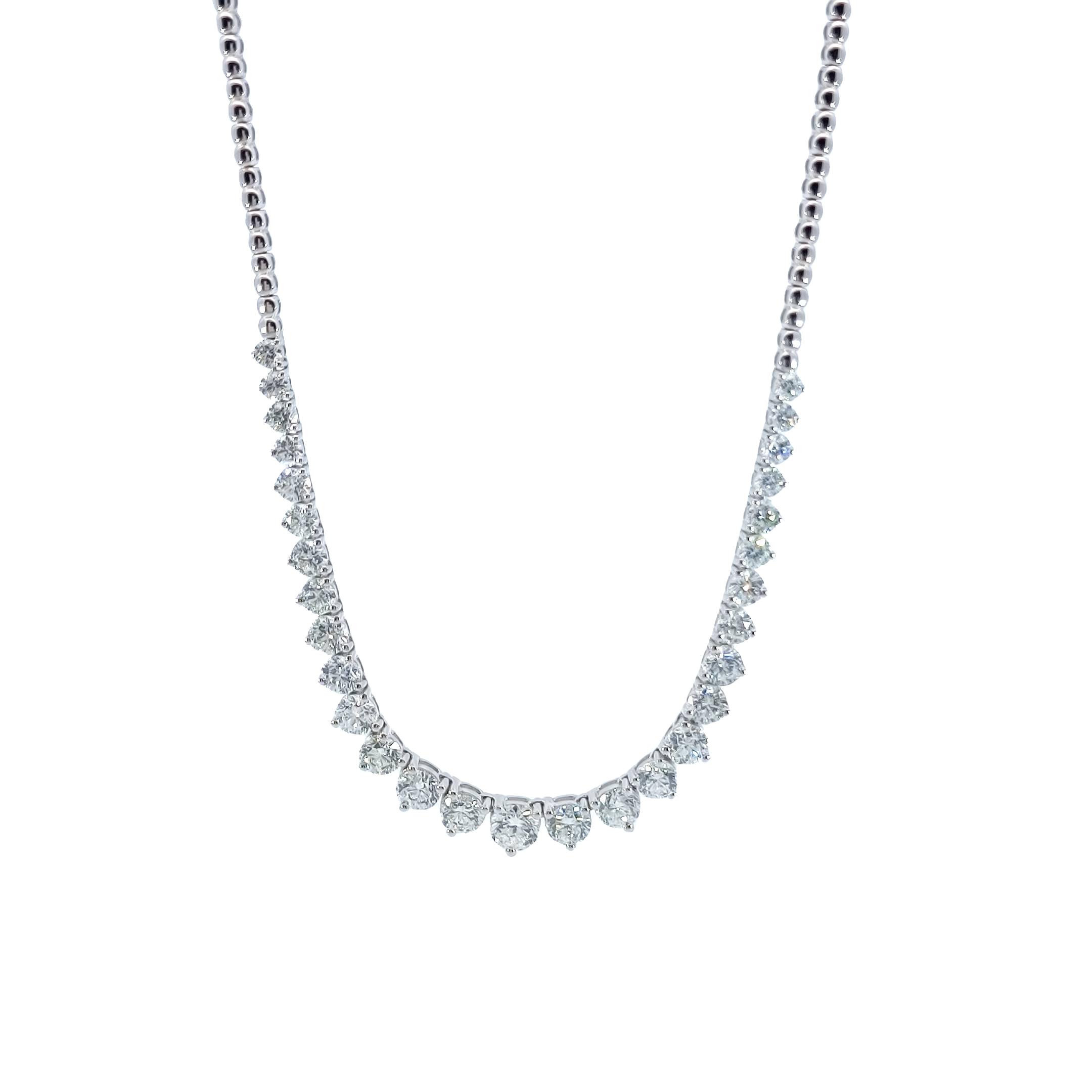 Half Graduated Diamond Tennis Necklace