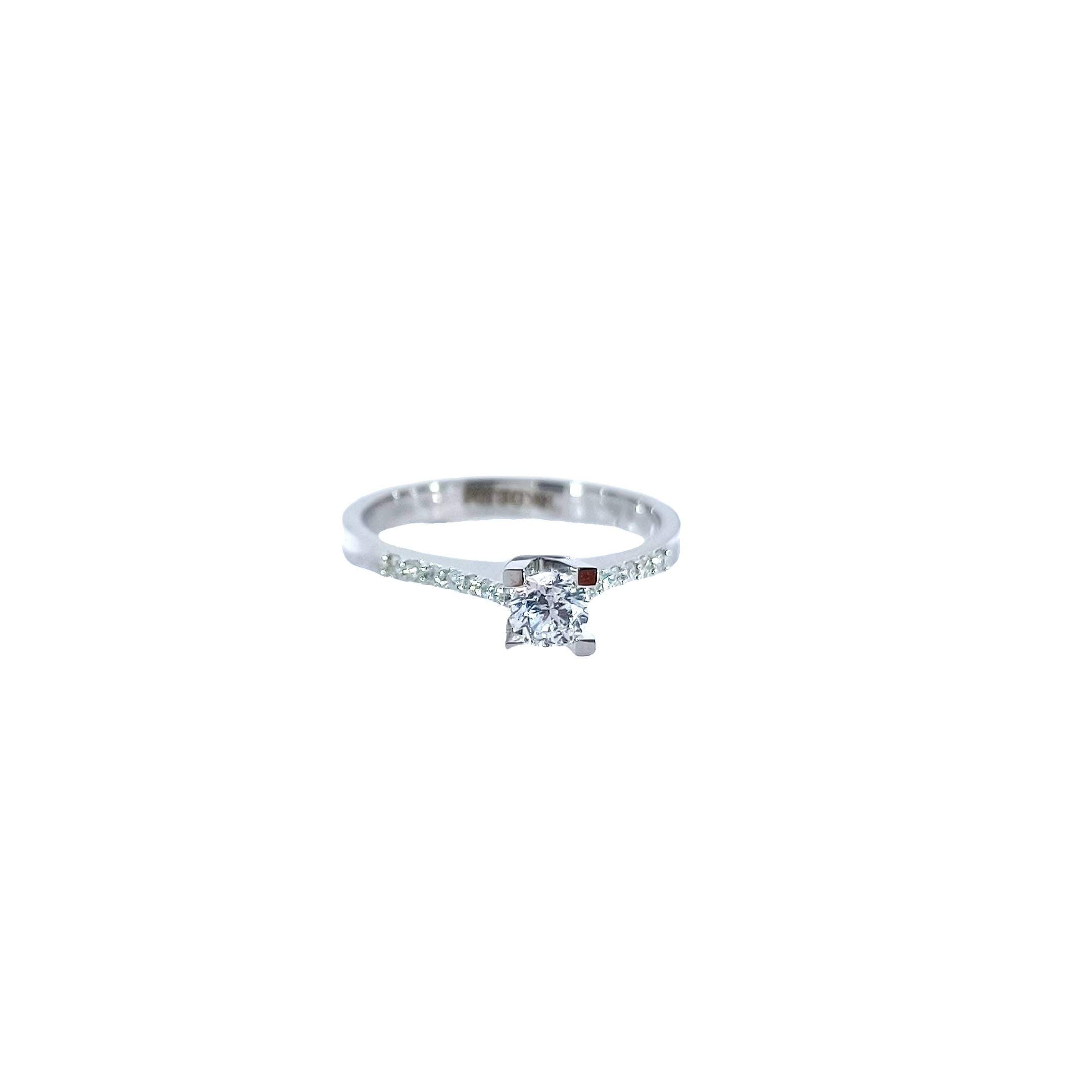 4 Prong Diamond Engagement Ring With Side Stone 01