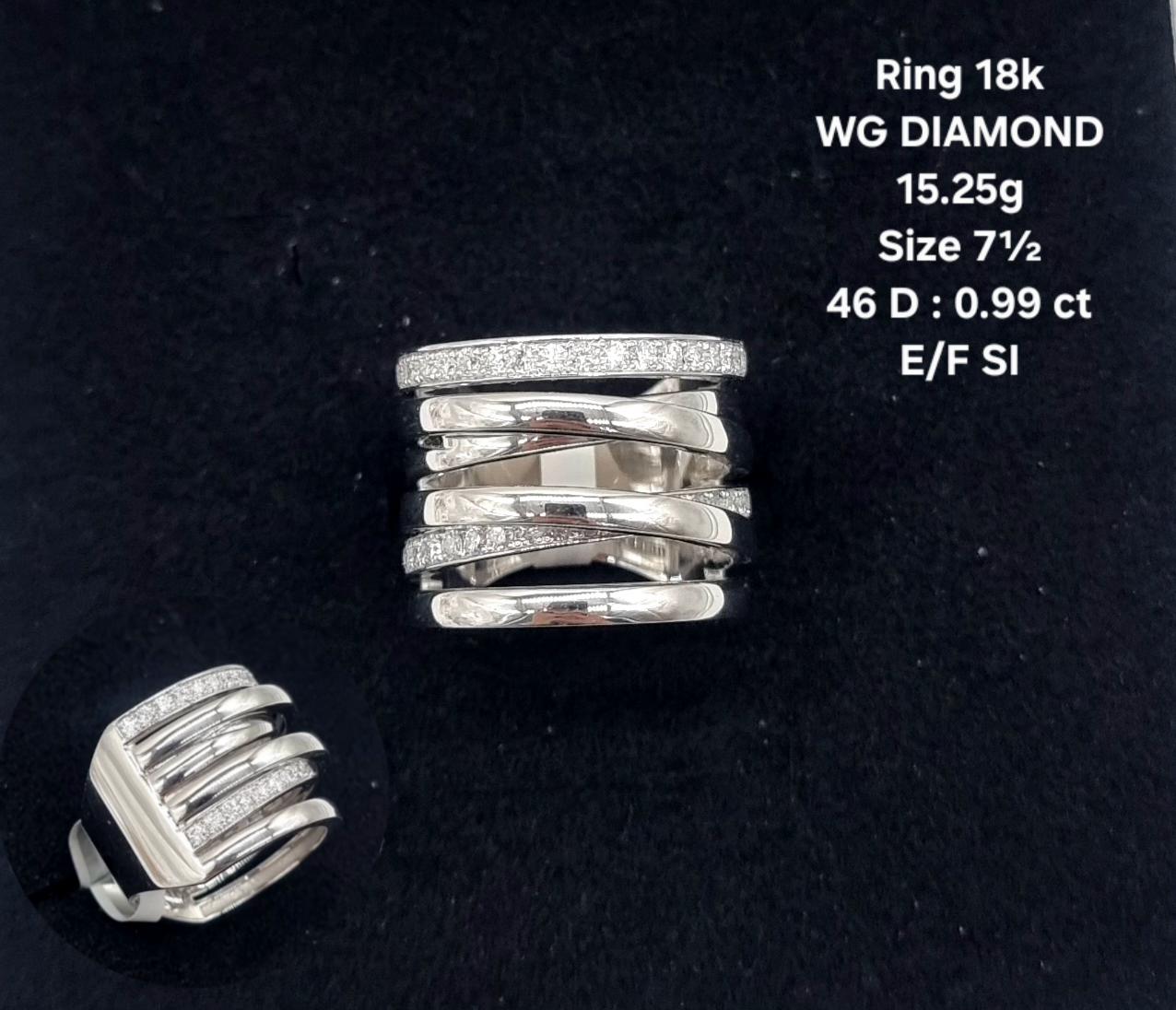 White Gold Multi-Stone Ring with Round Brilliant Diamonds